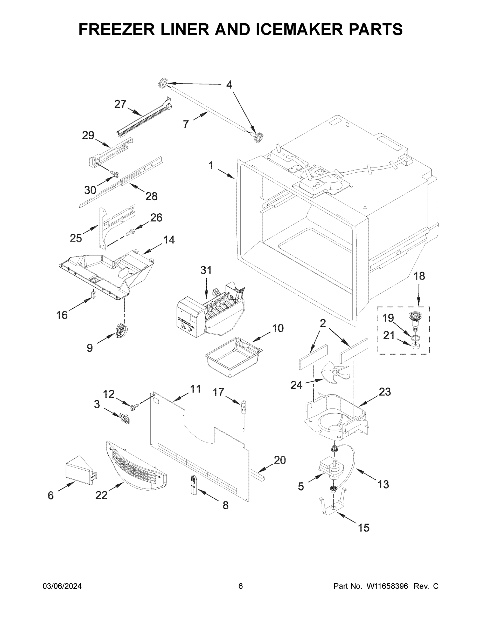 04 - FREEZER LINER AND ICEMAKER PARTS