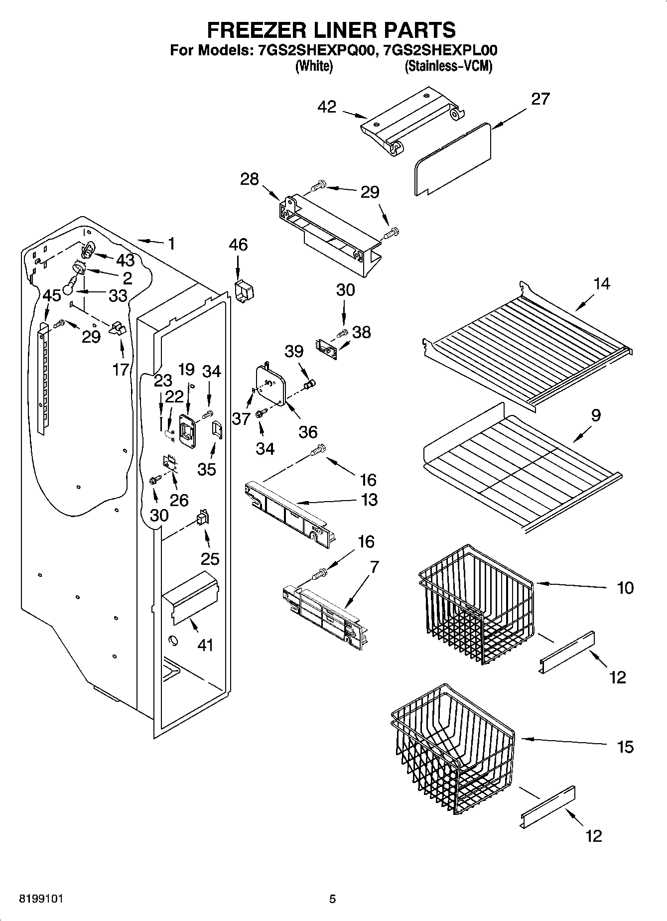04 - FREEZER LINER PARTS