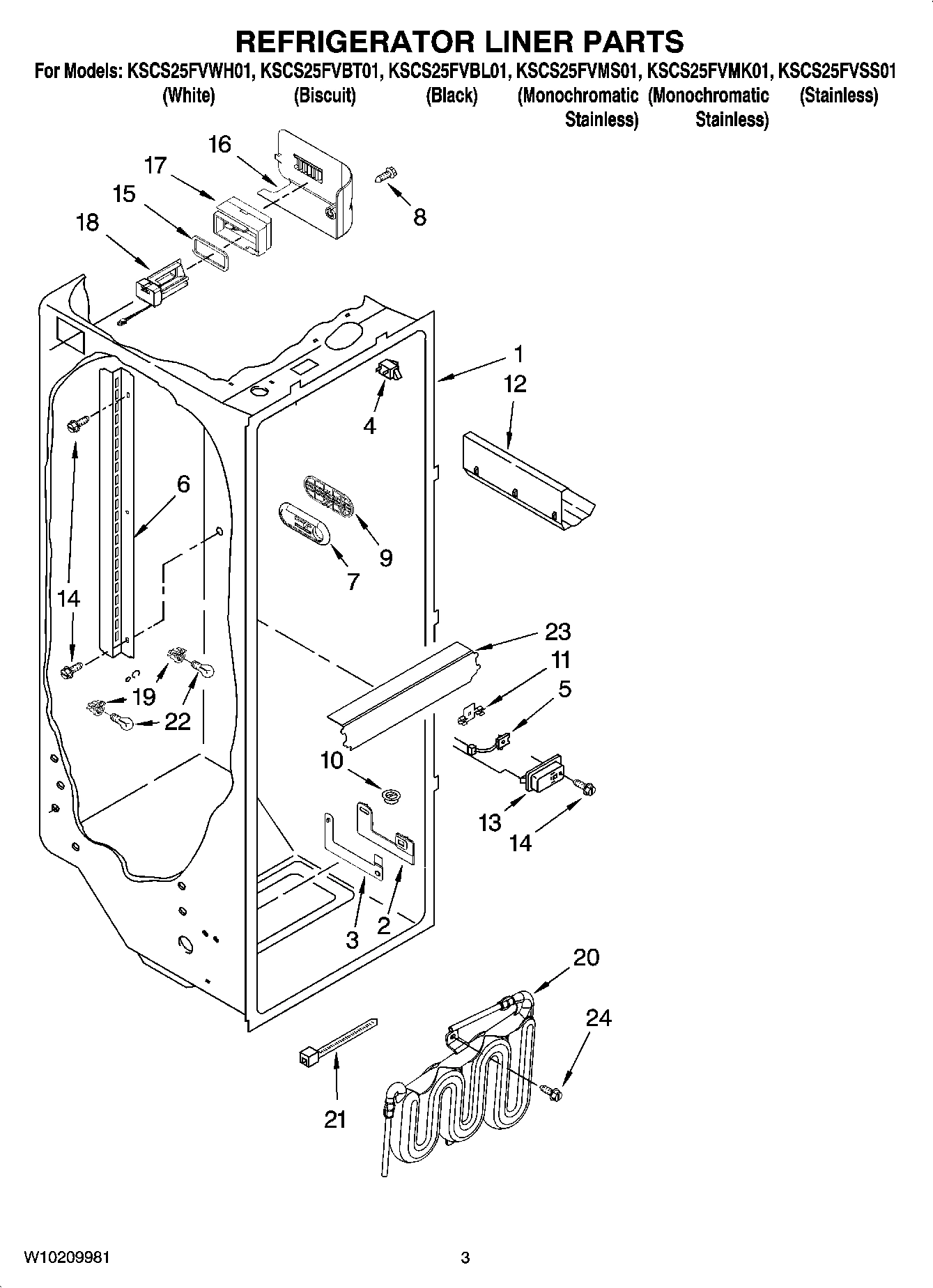 02 - REFRIGERATOR LINER PARTS