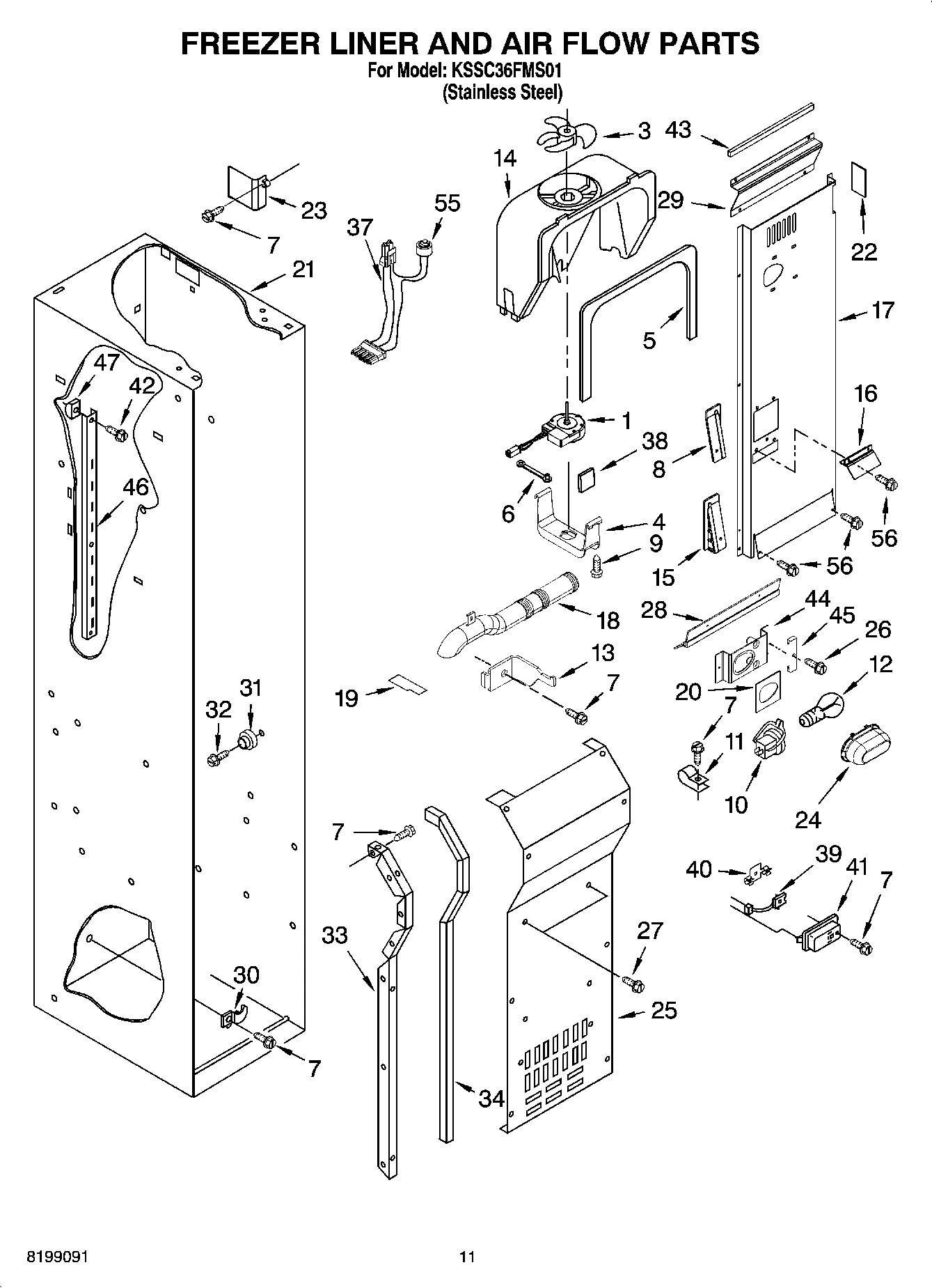 08 - FREEZER LINER AND AIR FLOW PARTS