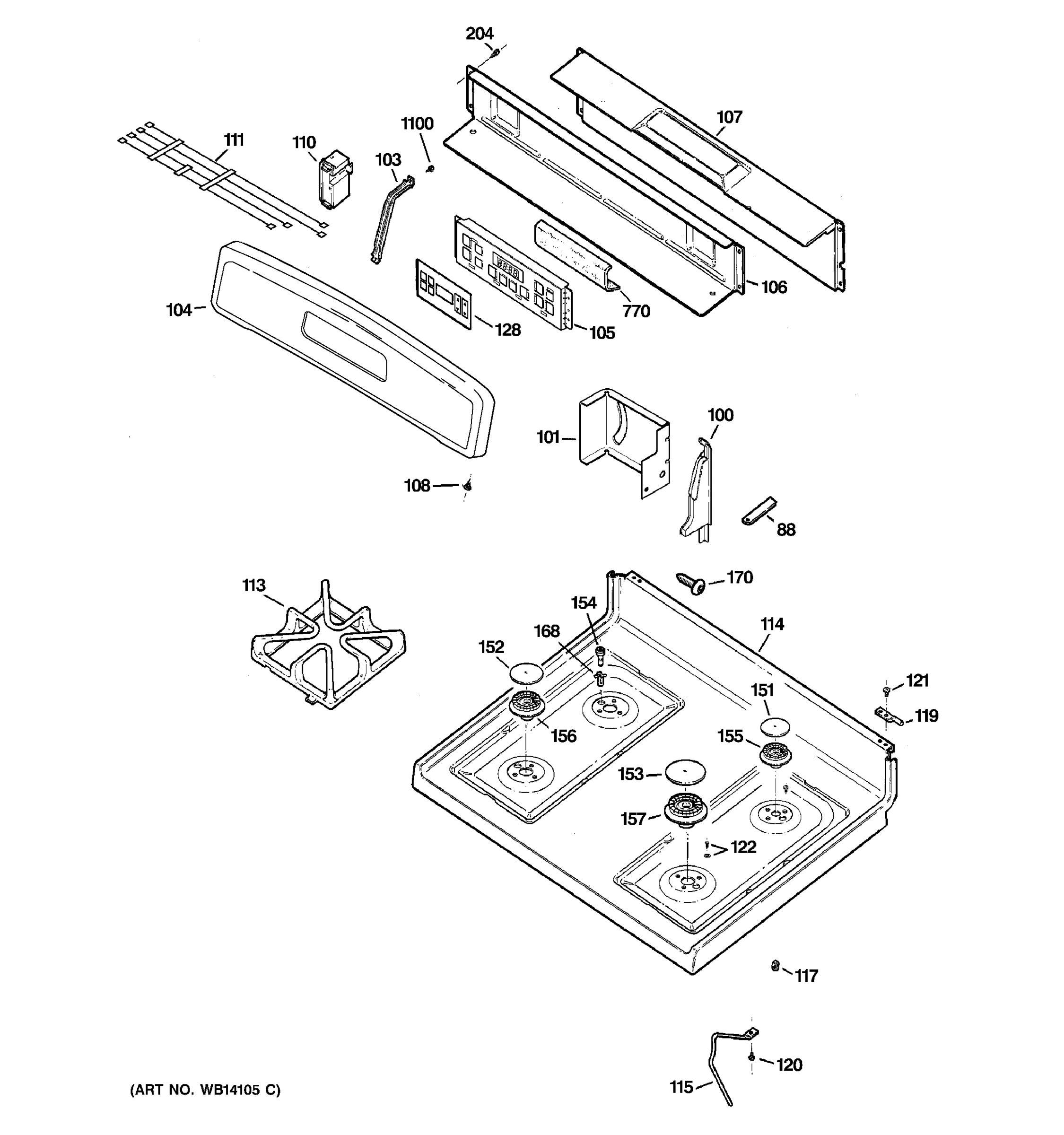 CONTROL PANEL & COOKTOP
