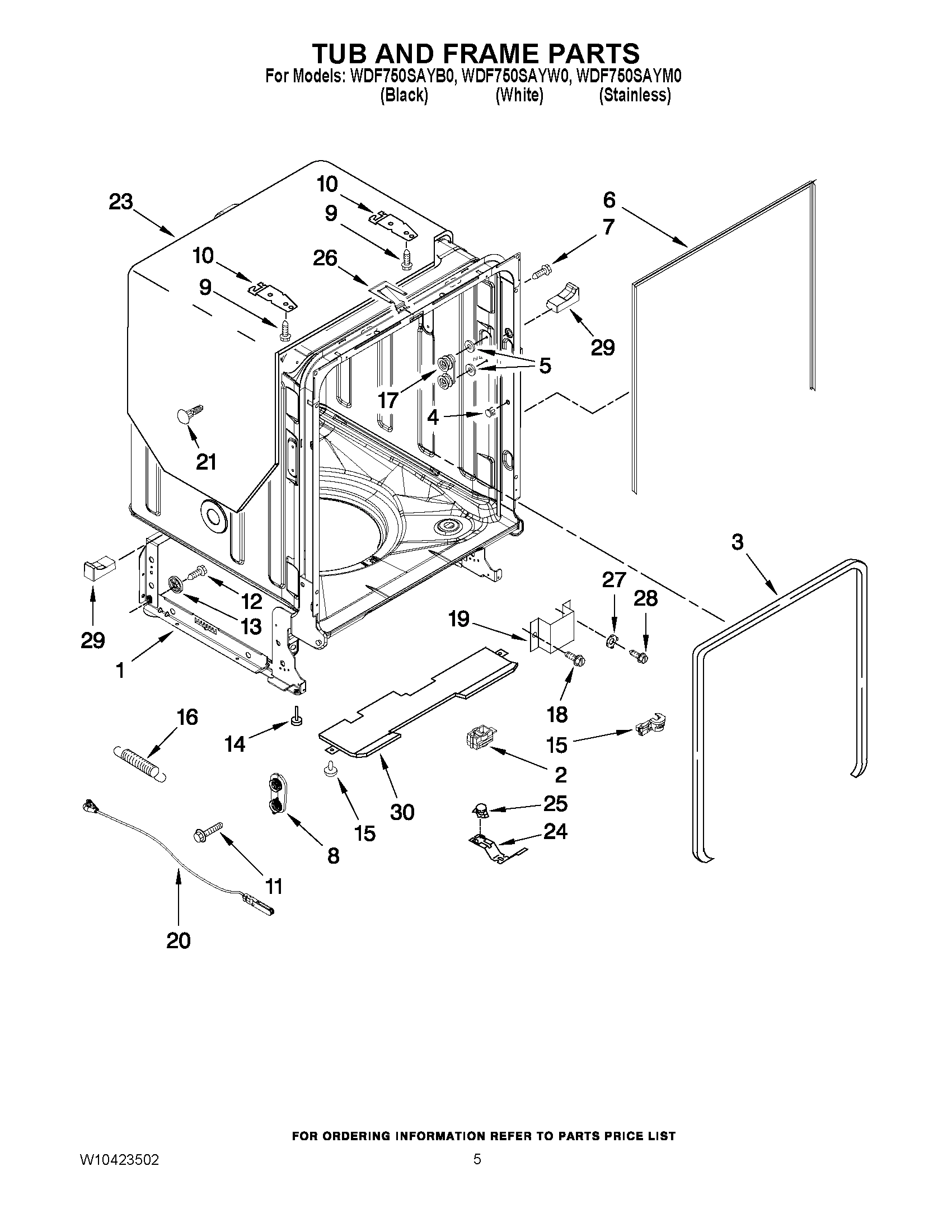 05 - TUB AND FRAME PARTS
