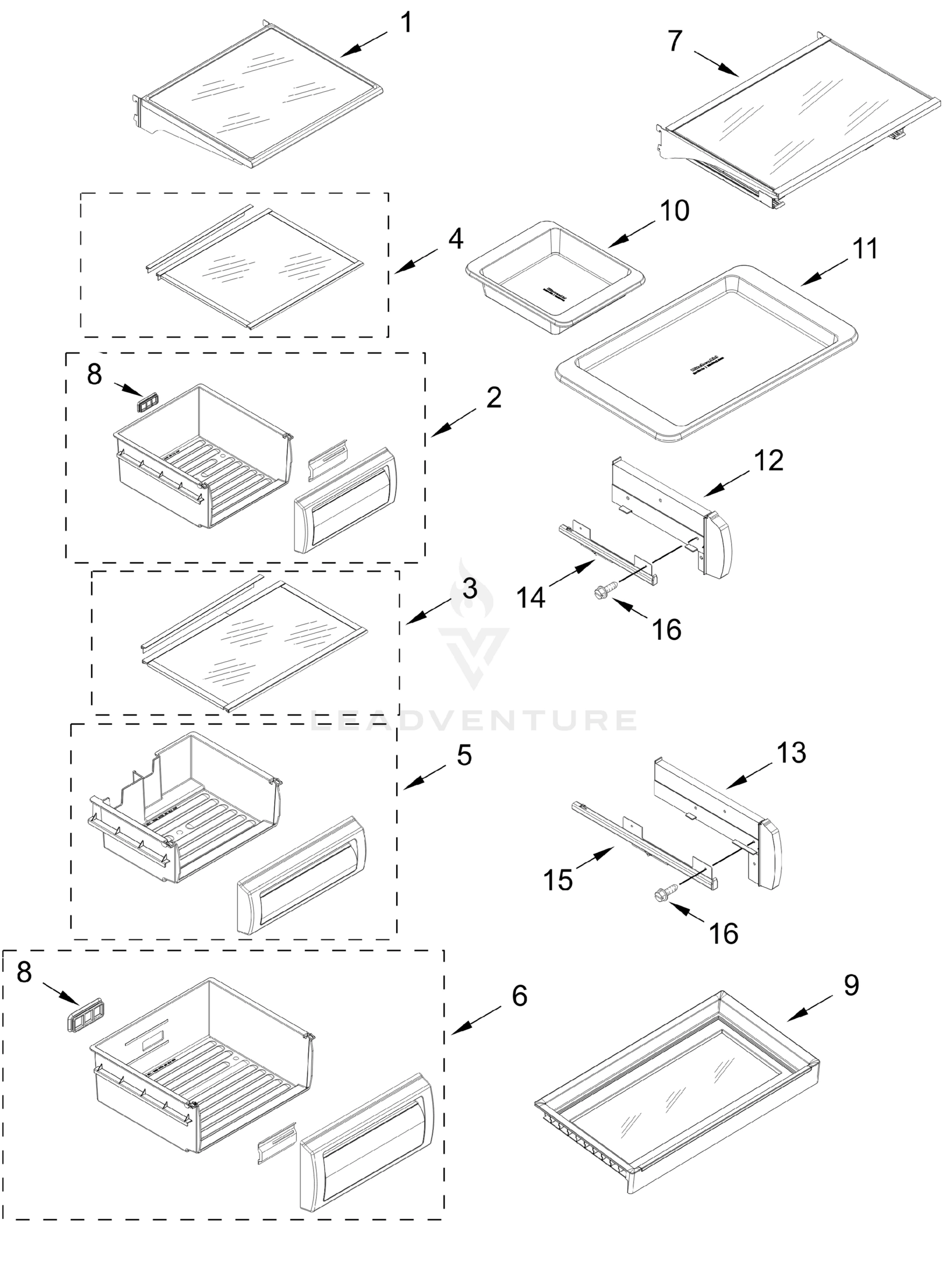 REFRIGERATOR SHELF PARTS