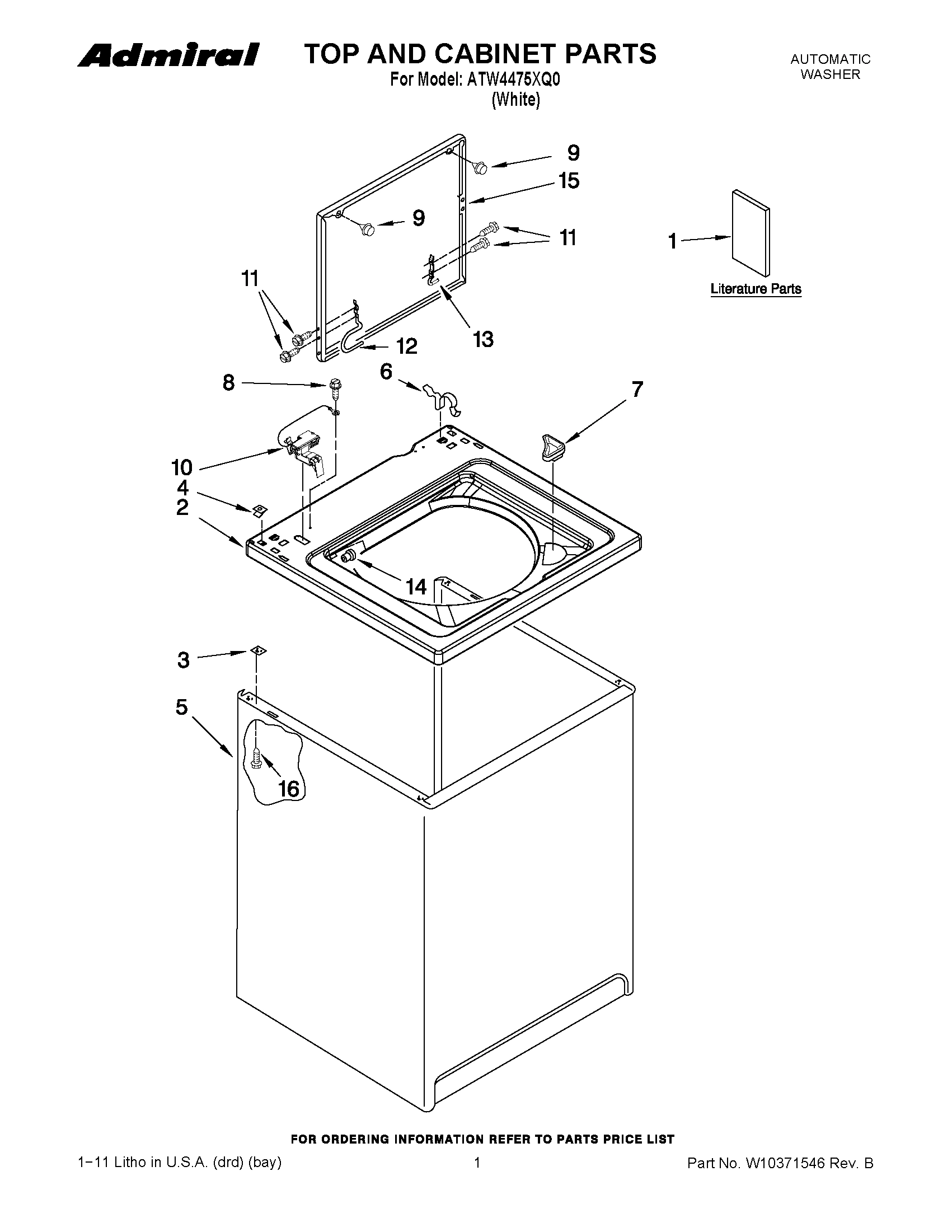 01 - TOP AND CABINET PARTS