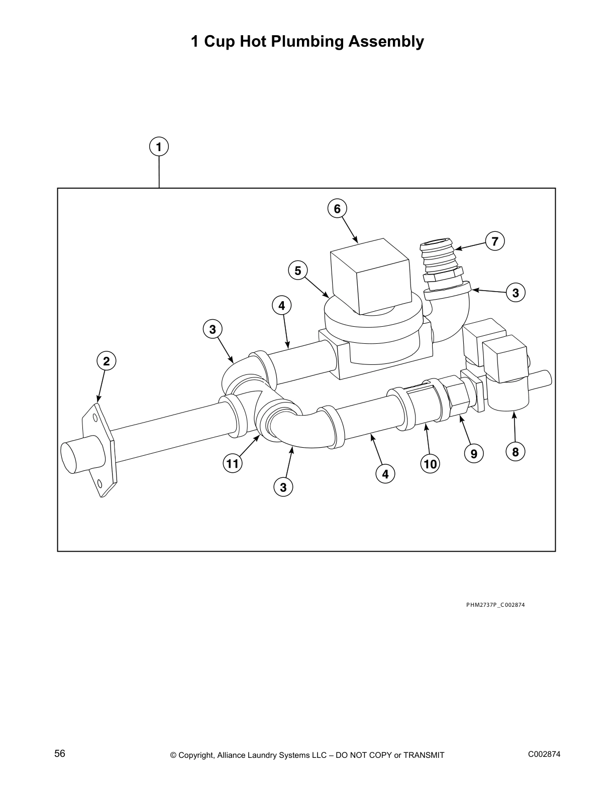 1 Cup Hot Plumbing Assembly