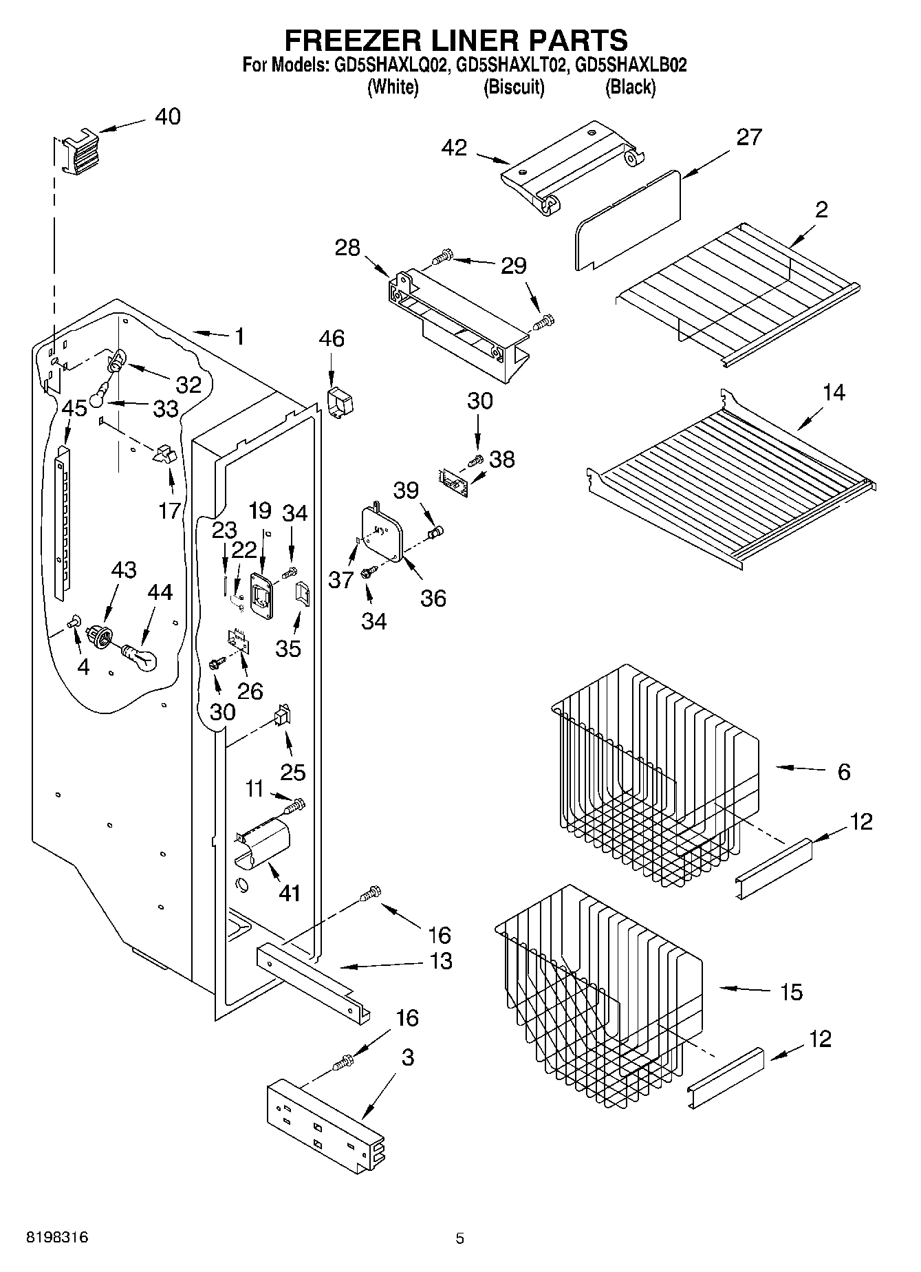 04 - FREEZER LINER PARTS