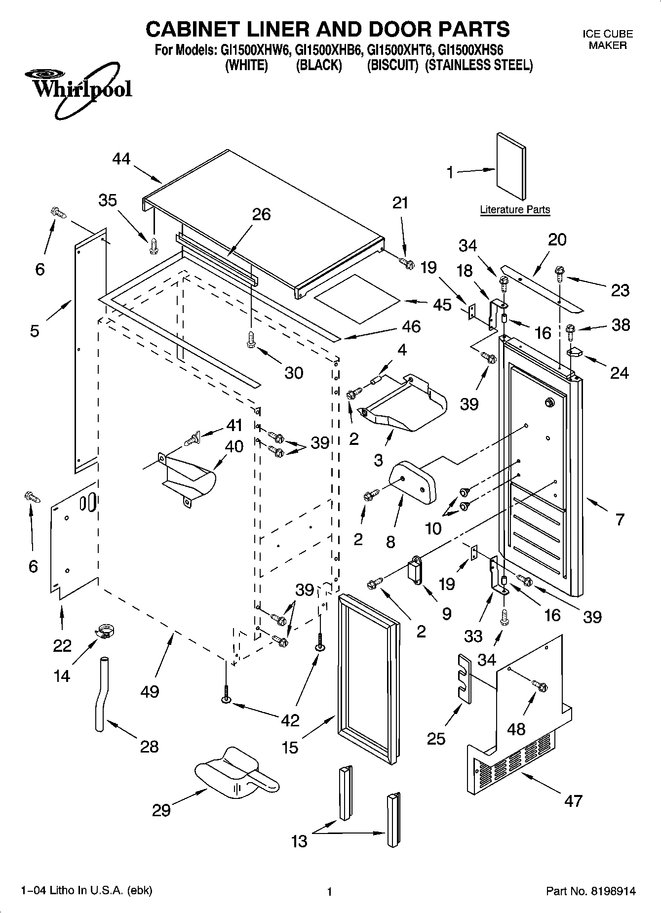 01 - CABINET LINER AND DOOR PARTS