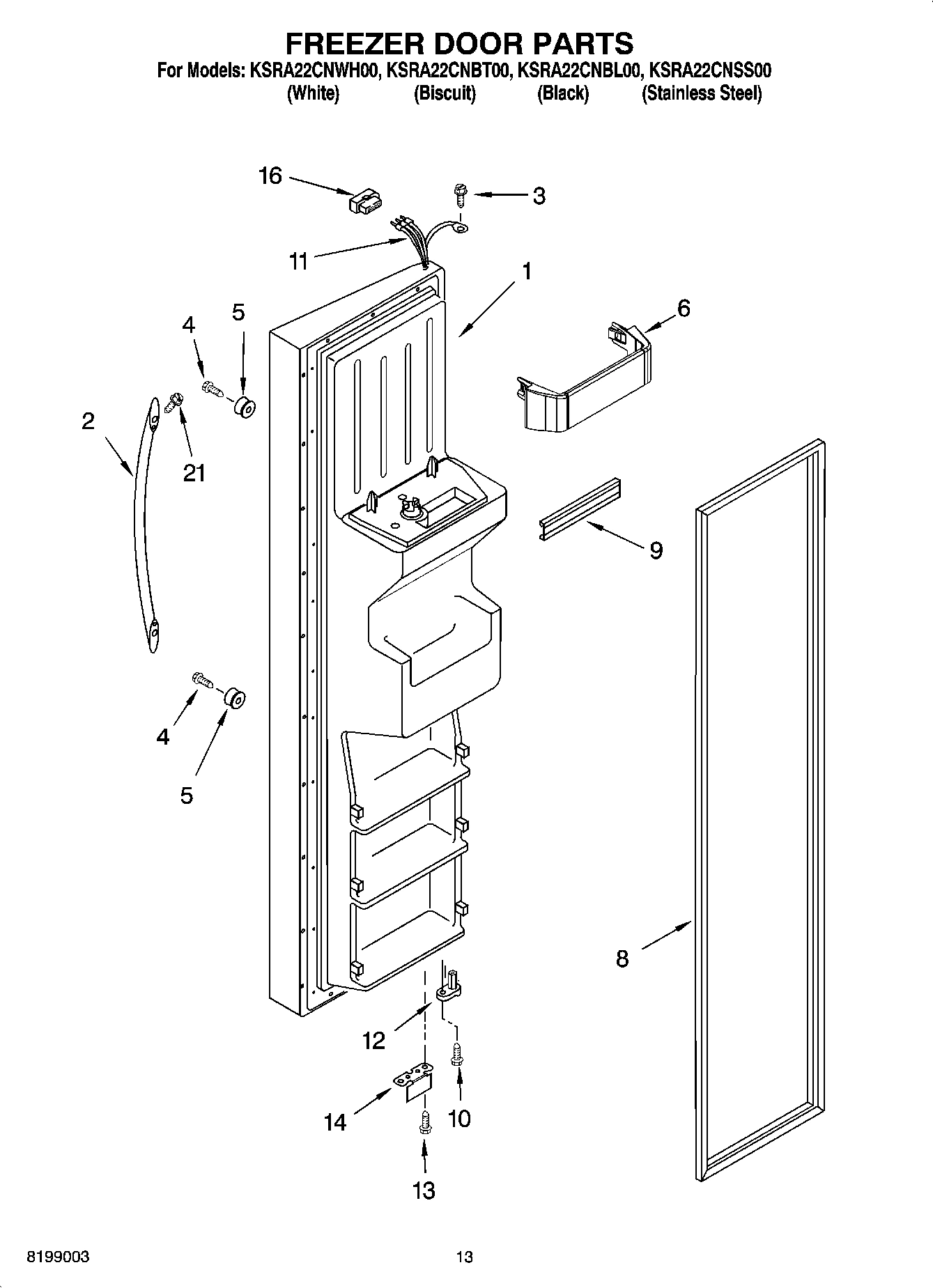 08 - FREEZER DOOR PARTS