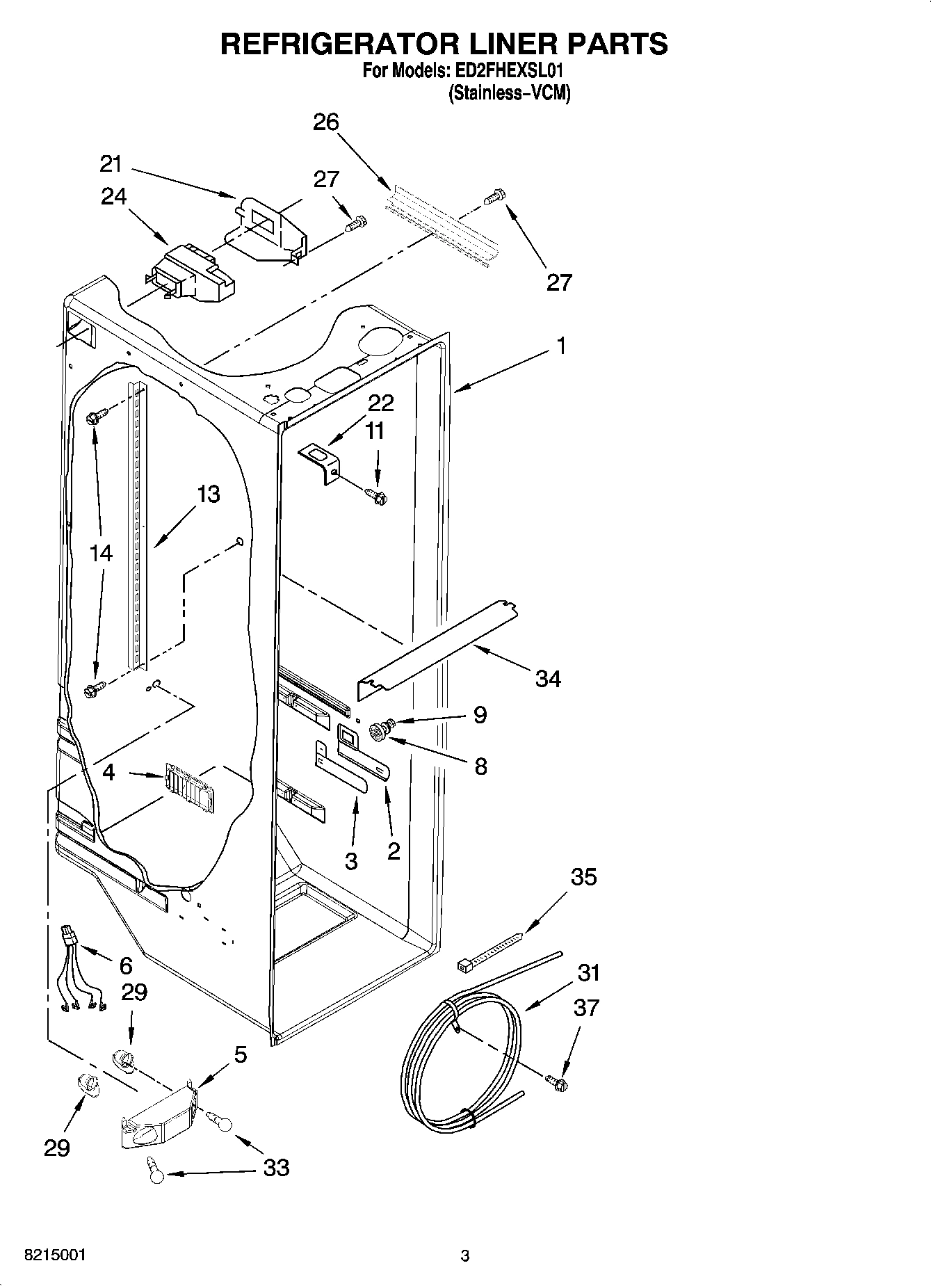 02 - REFRIGERATOR LINER PARTS
