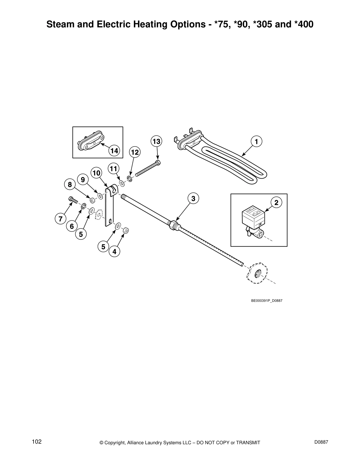 Steam and Electric Heating Options - *75, *90, *305 and *400