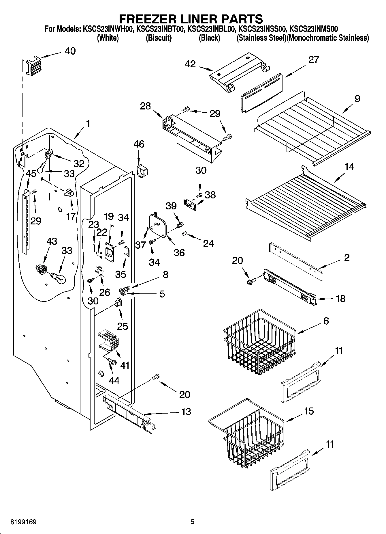 04 - FREEZER LINER PARTS