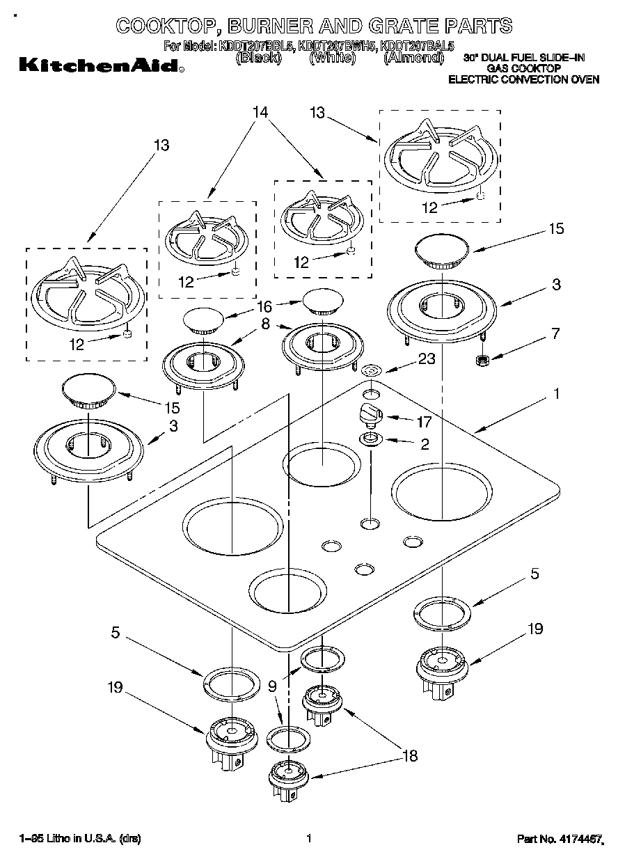 01 - COOKTOP, BURNER AND GRATE