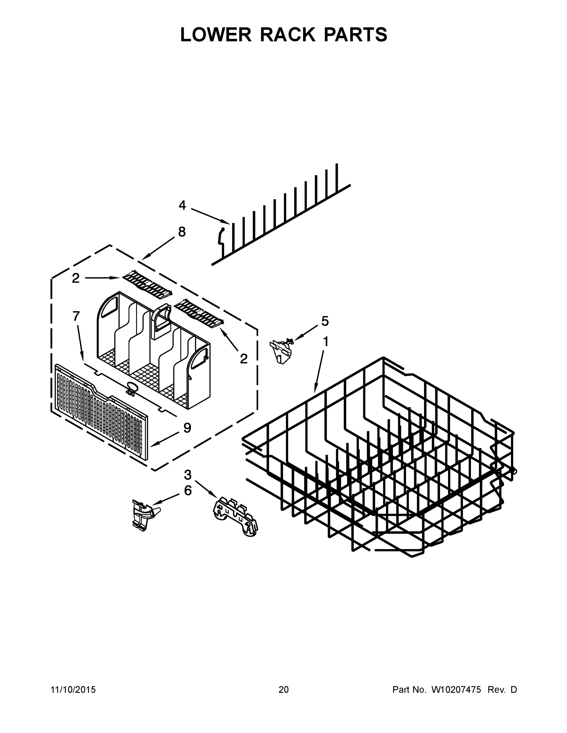 11 - LOWER RACK PARTS