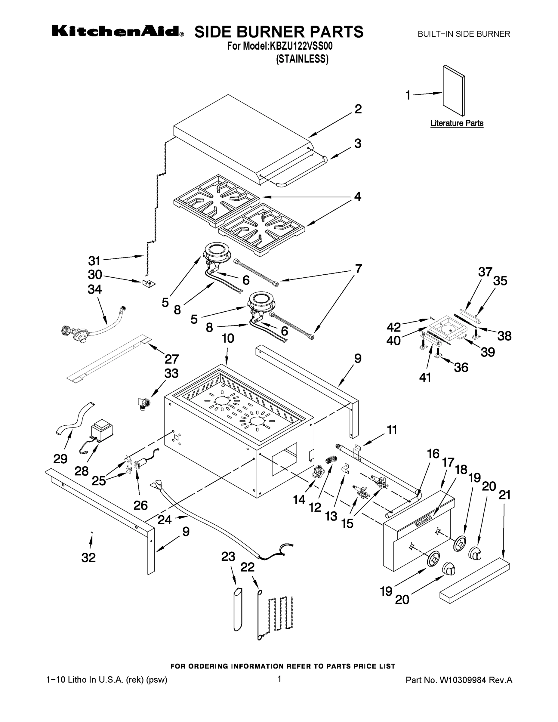01 - SIDE BURNER PARTS