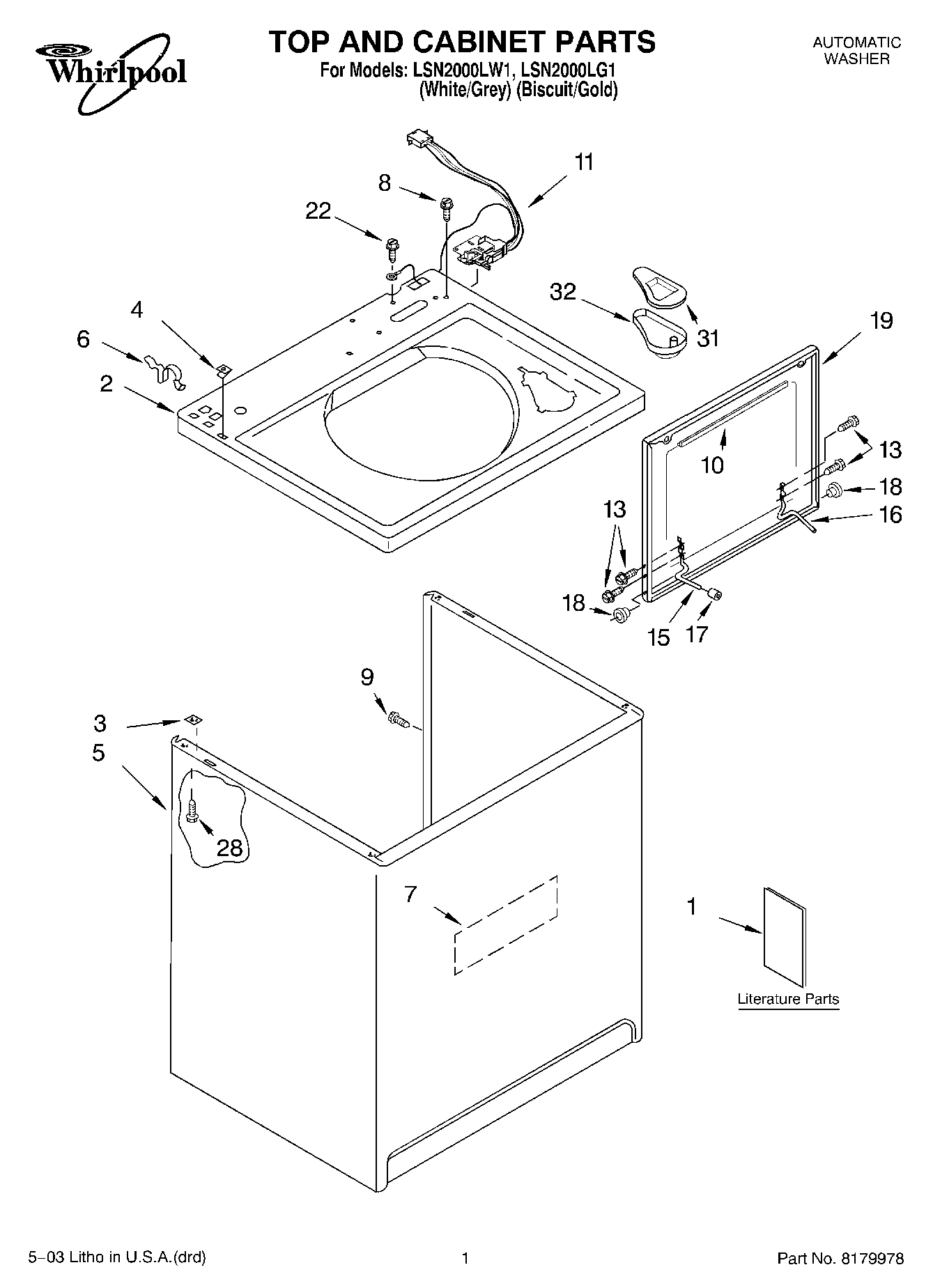 01 - TOP AND CABINET PARTS