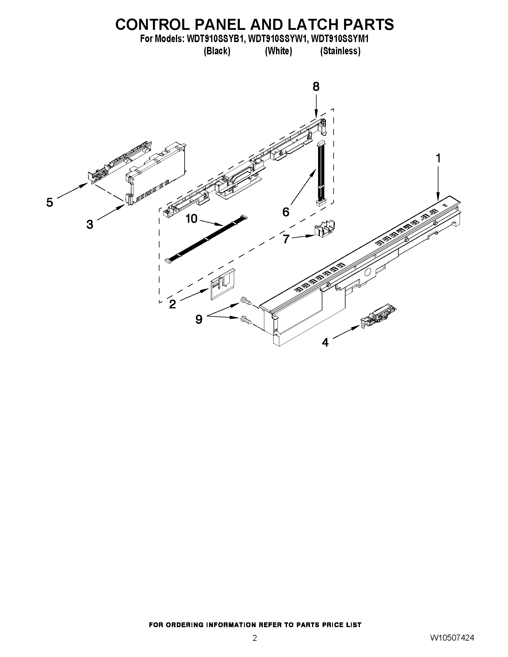 02 - CONTROL PANEL AND LATCH PARTS