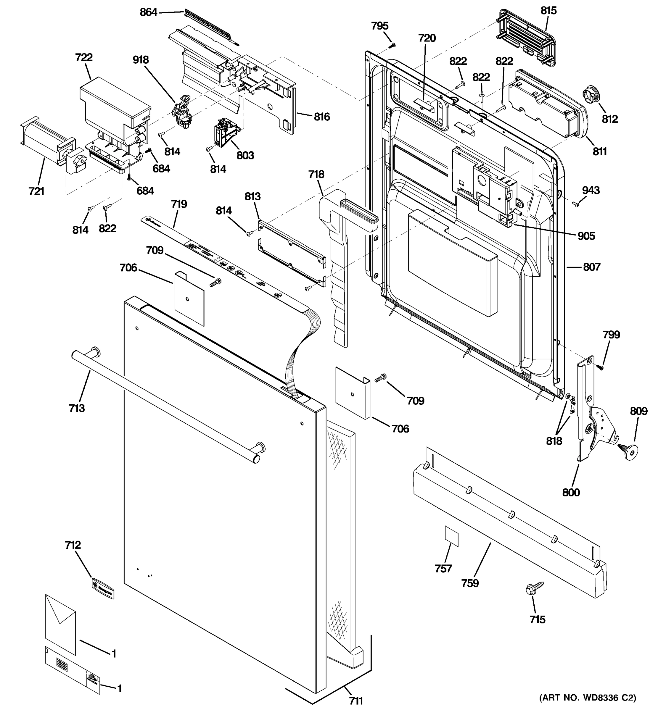 ESCUTCHEON & DOOR ASSEMBLY