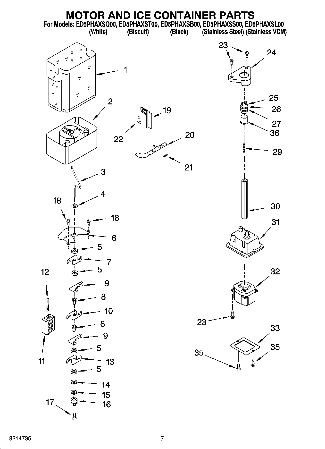 05 - MOTOR AND ICE CONTAINER PARTS