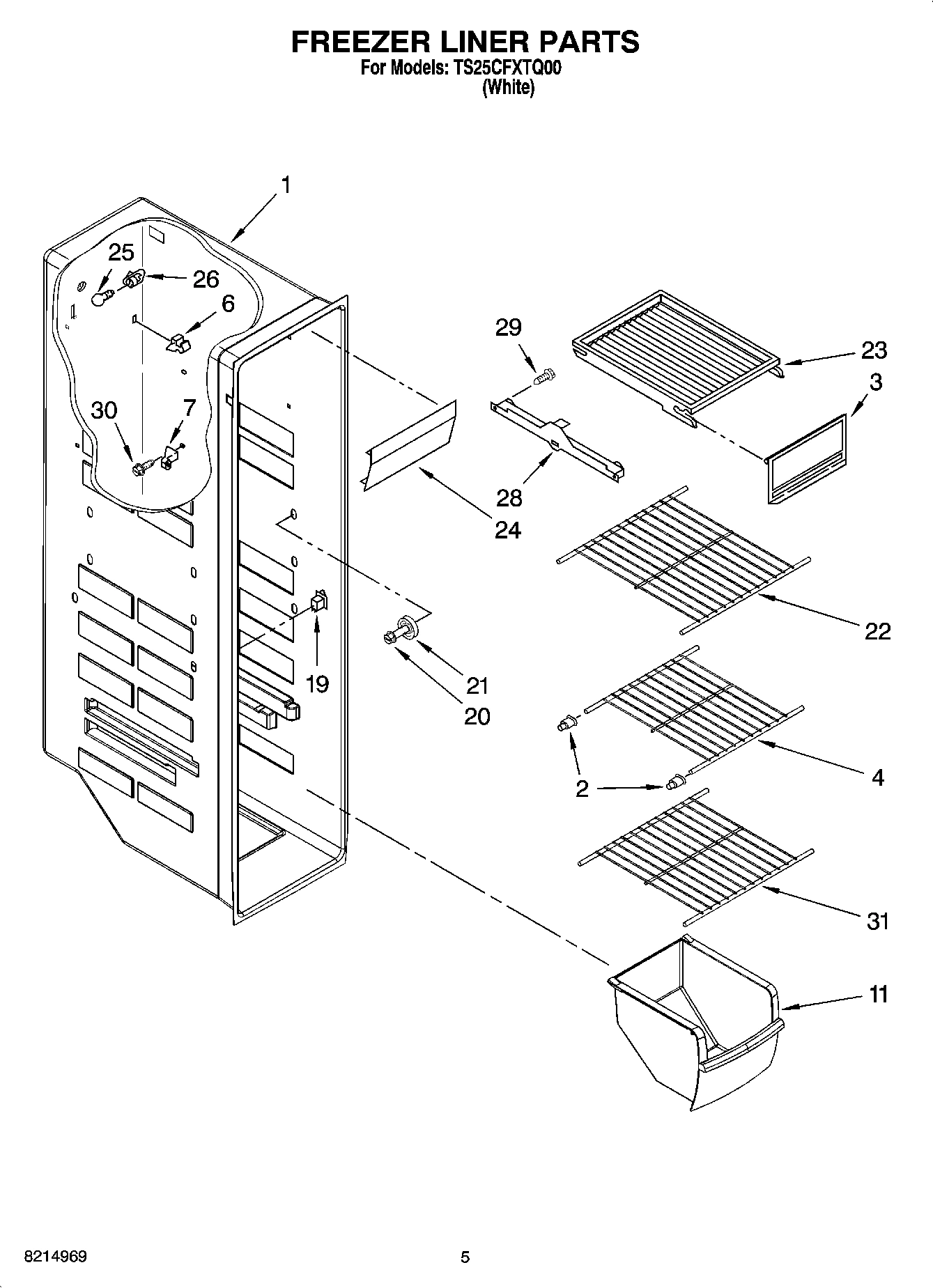 04 - FREEZER LINER PARTS