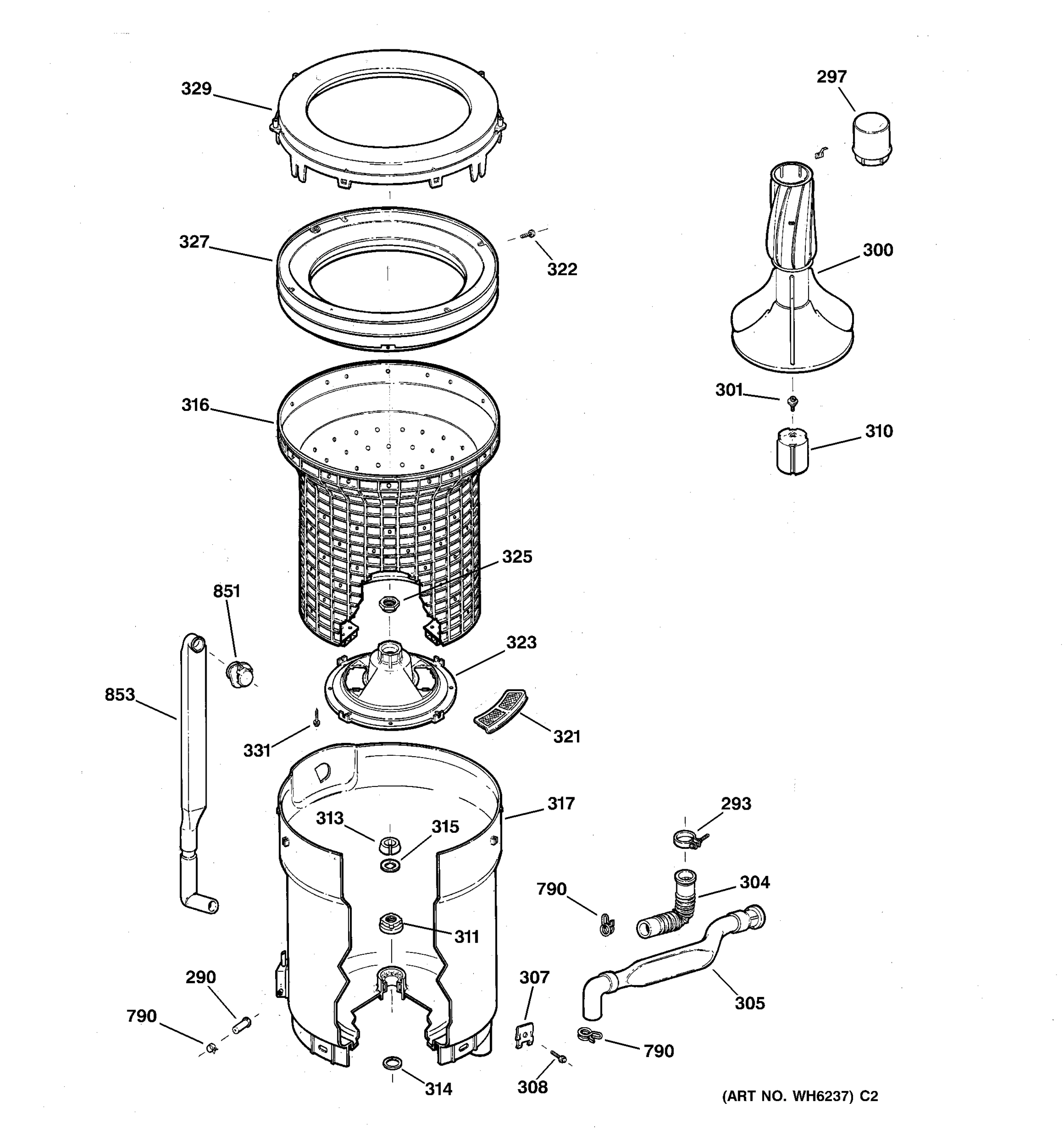 TUB, BASKET & AGITATOR