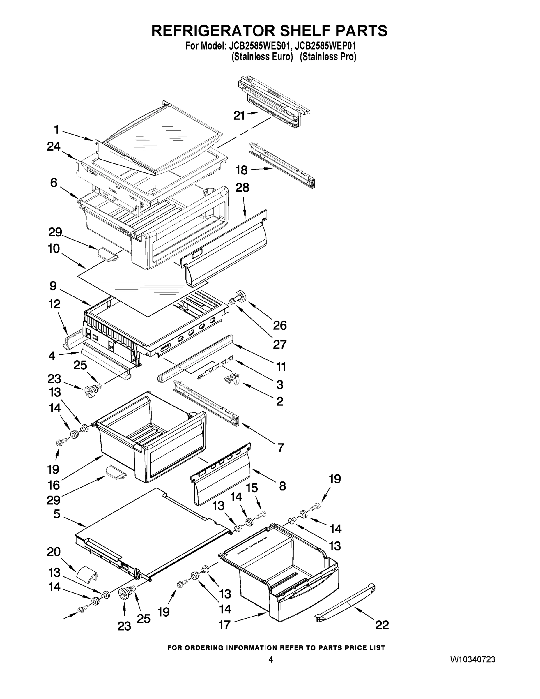 03 - REFRIGERATOR SHELF PARTS