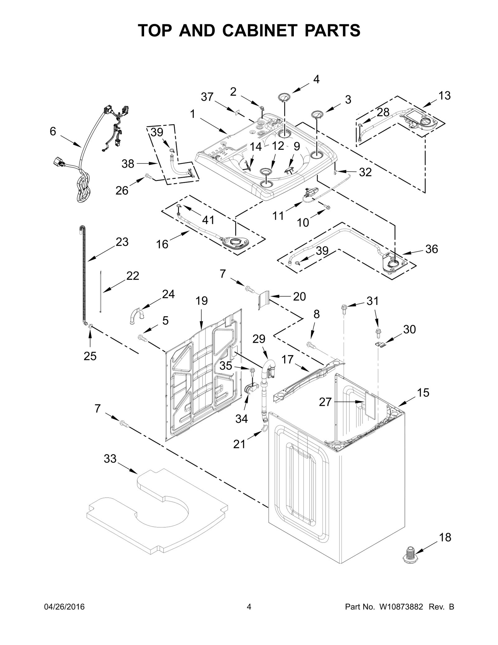 TOP AND CABINET PARTS