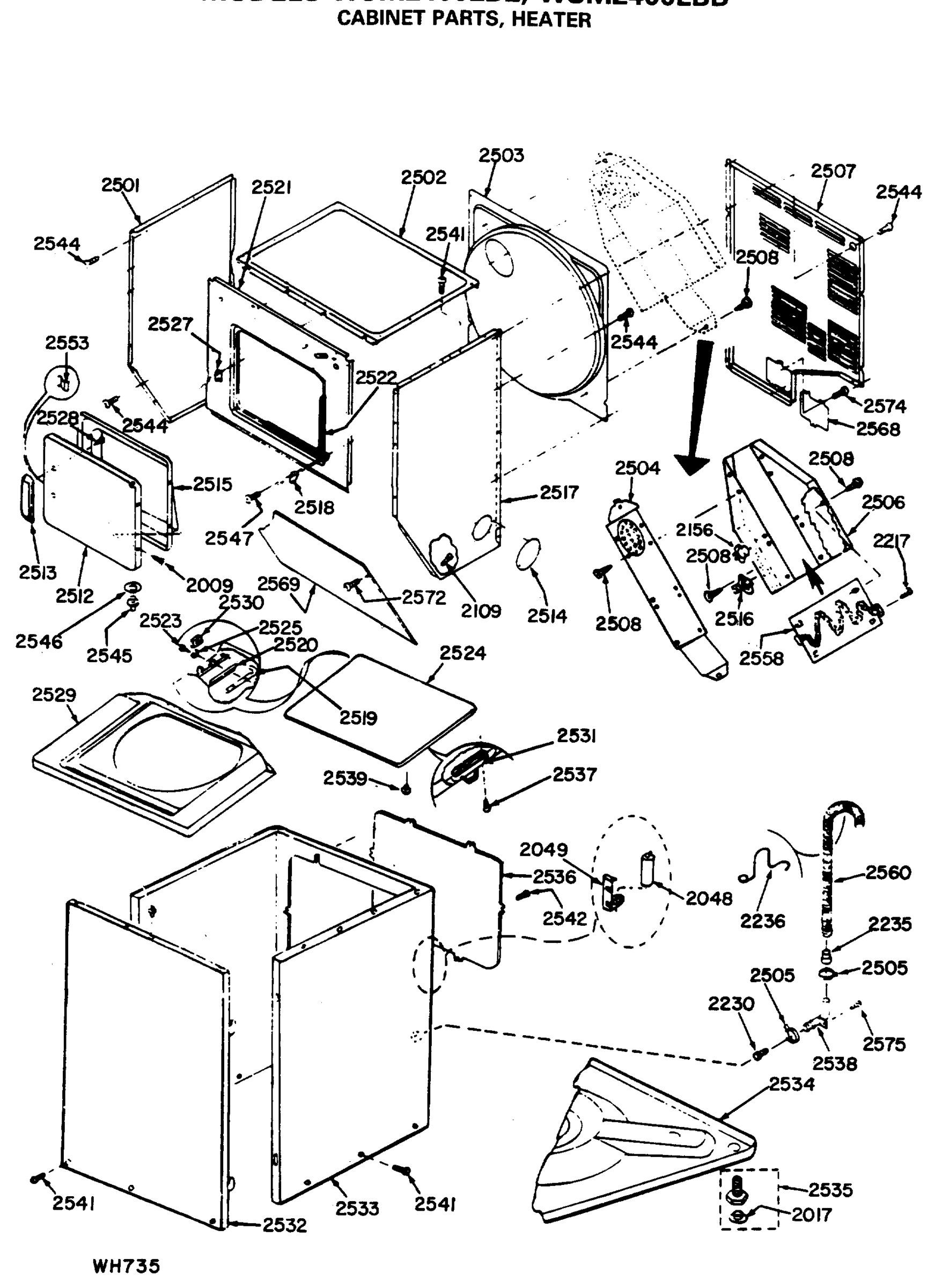 CABINET PARTS, HEATER