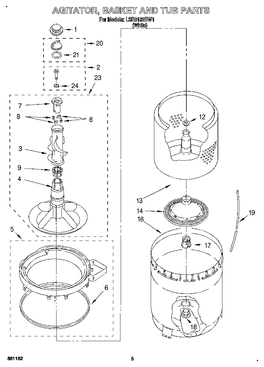 04 - AGITATOR, BASKET AND TUB