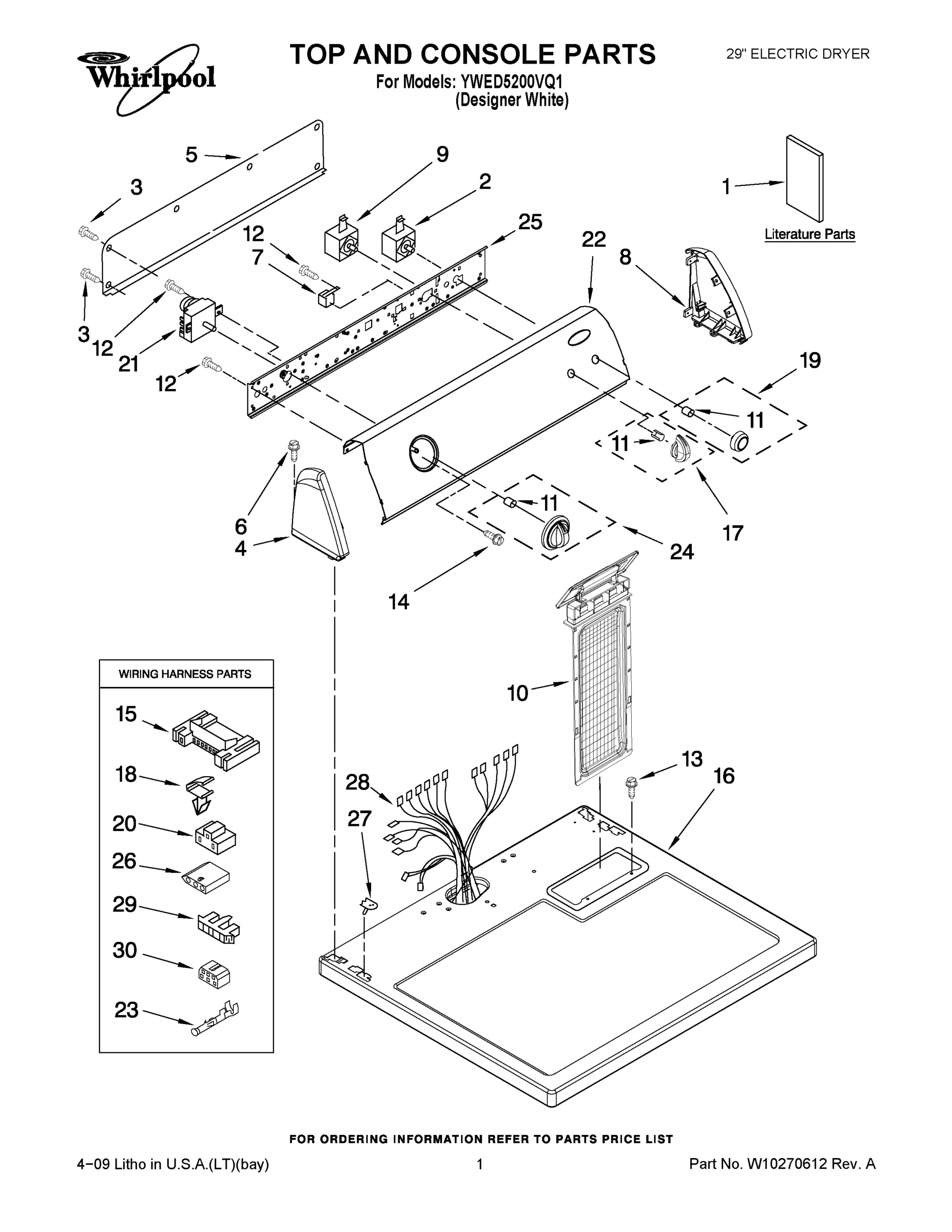 01 - TOP AND CONSOLE PARTS