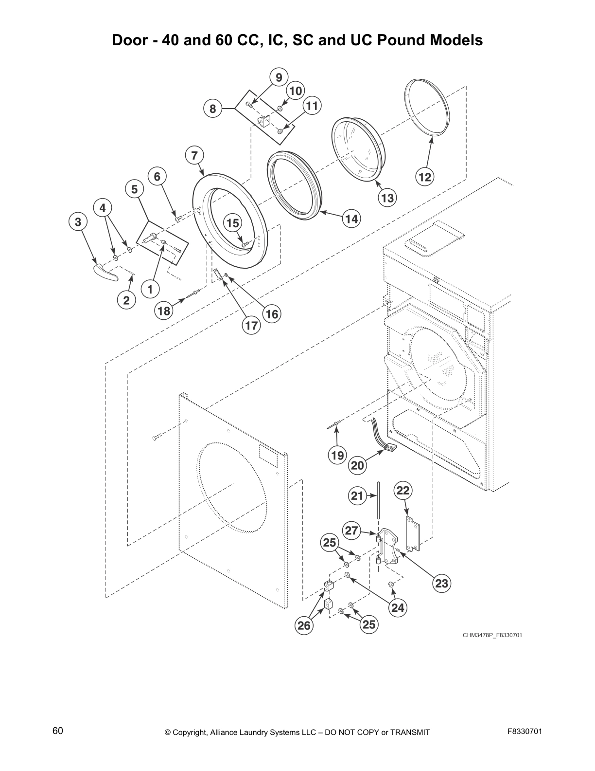 Door - 40 and 60 CC, IC, SC and UC Pound Models