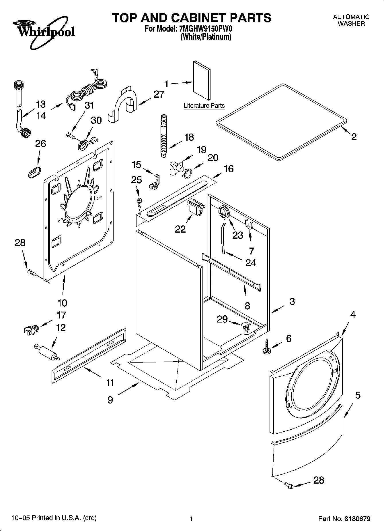 01 - TOP AND CABINET PARTS
