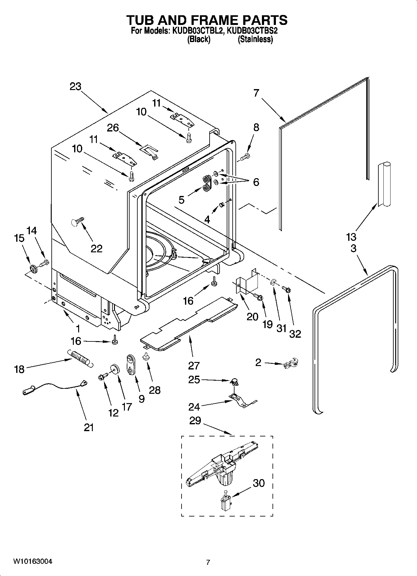 07 - TUB AND FRAME PARTS
