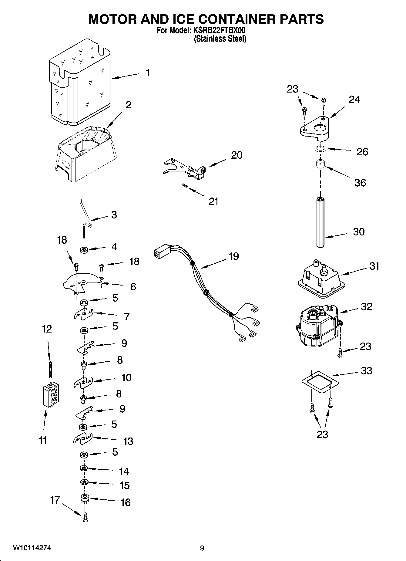 06 - MOTOR AND ICE CONTAINER PARTS