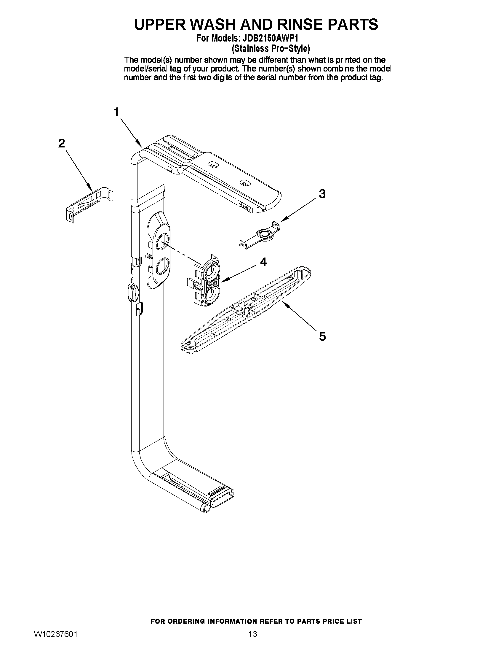 10 - UPPER WASH AND RINSE PARTS