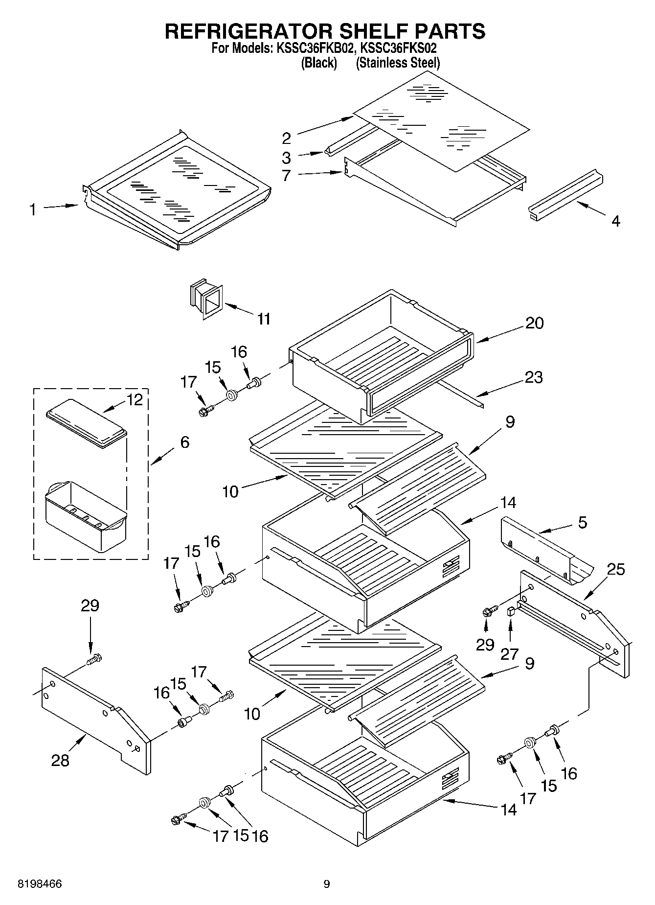 07 - REFRIGERATOR SHELF PARTS