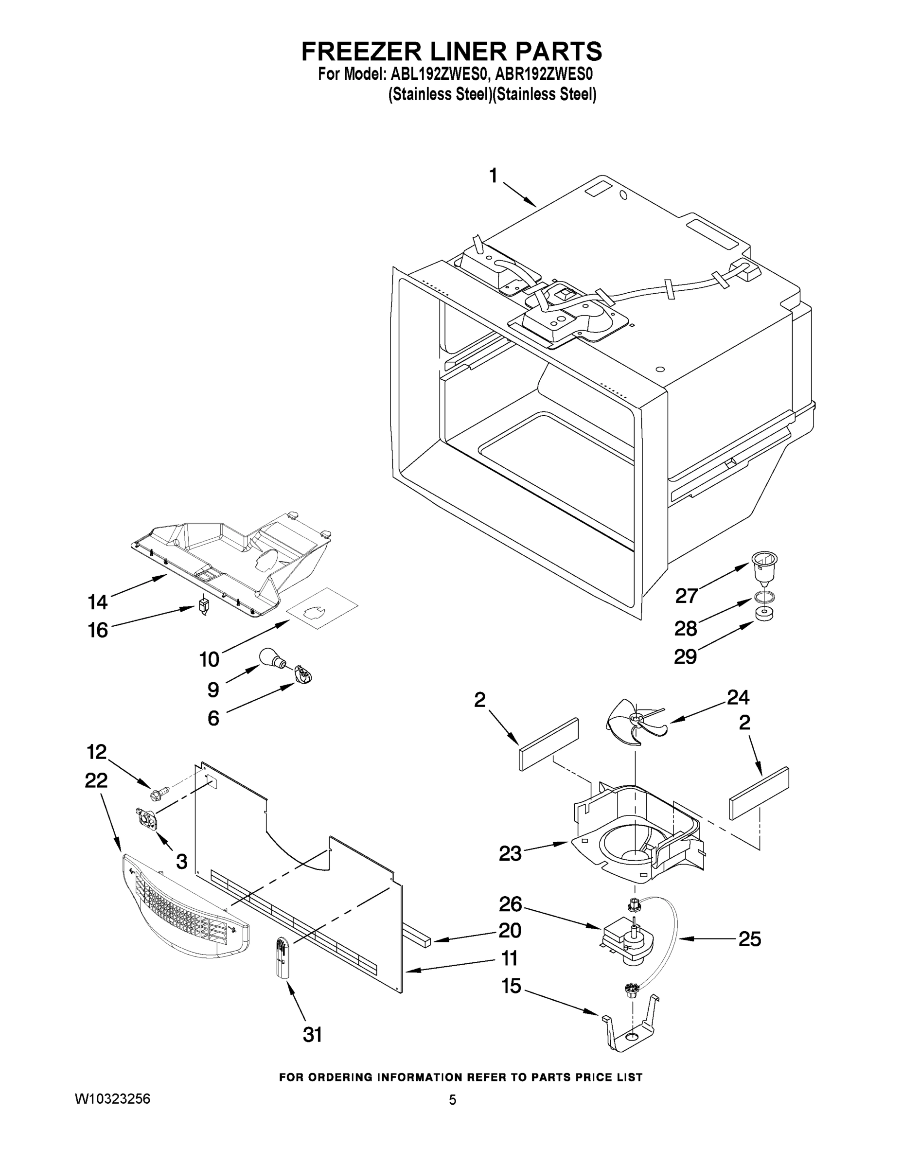 03 - FREEZER LINER PARTS