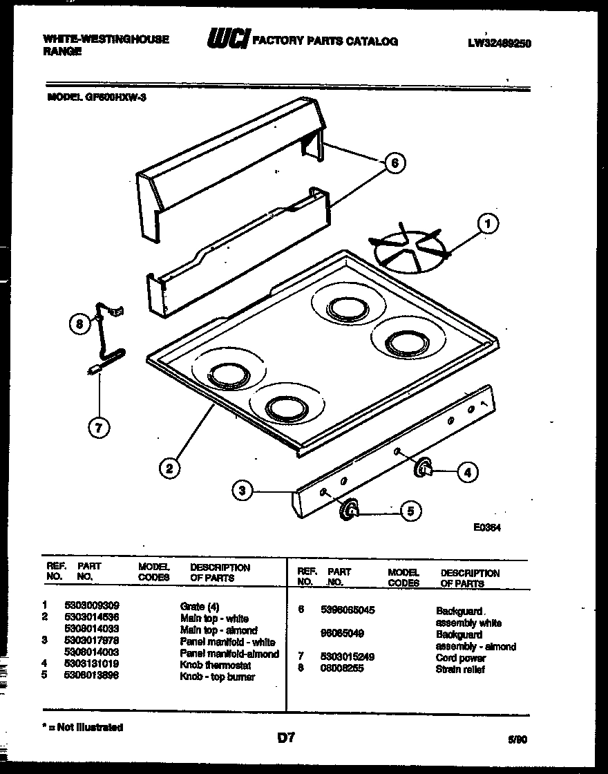 02 - BACKGUARD AND COOKTOP PARTS