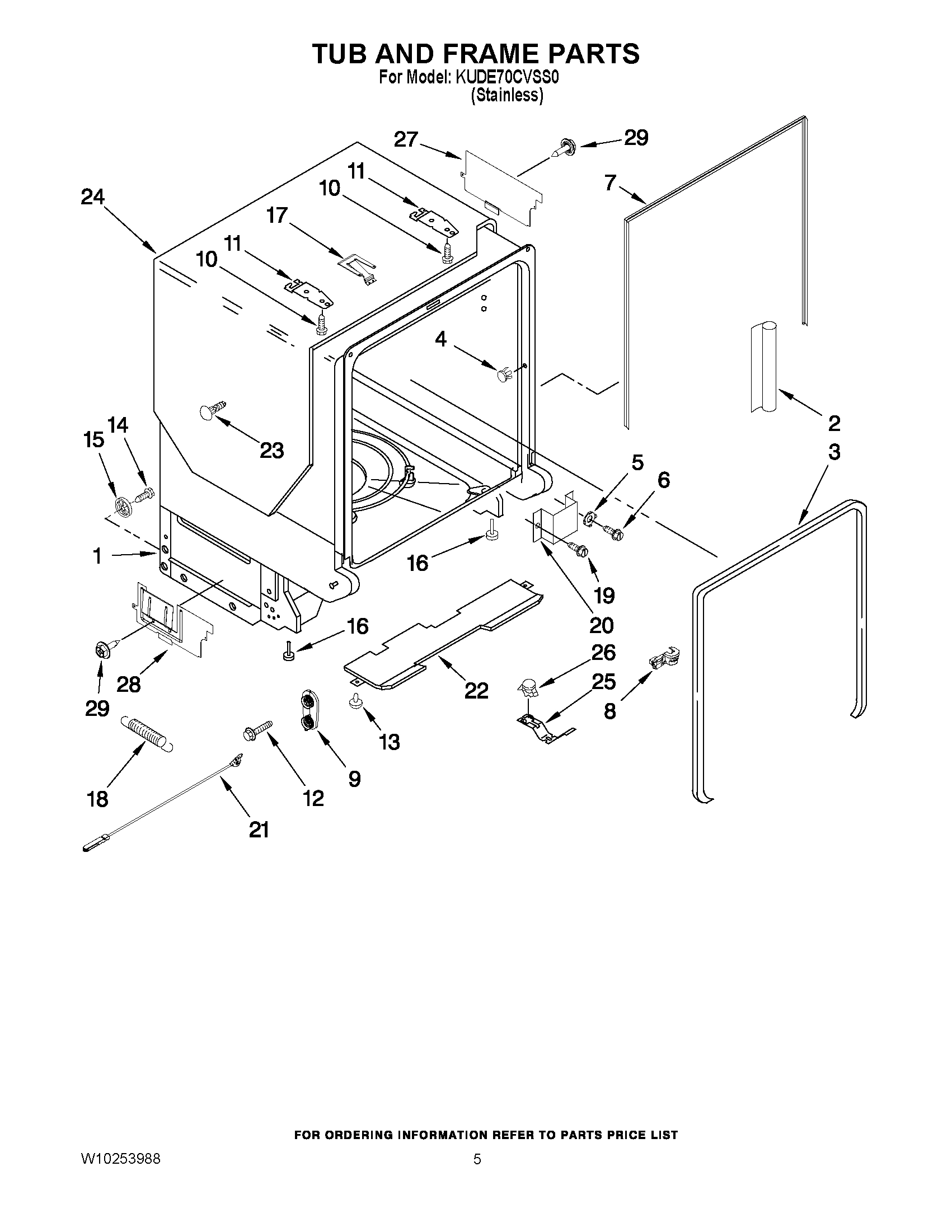 05 - TUB AND FRAME PARTS