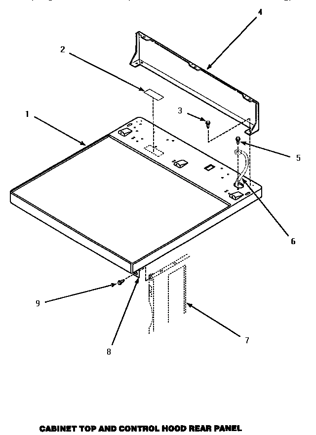 02 - CABINET TOP & CONTROL HOOD REAR PANEL