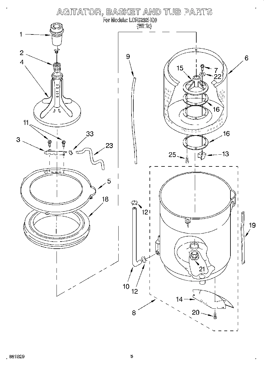 03 - AGITATOR, BASKET AND TUB