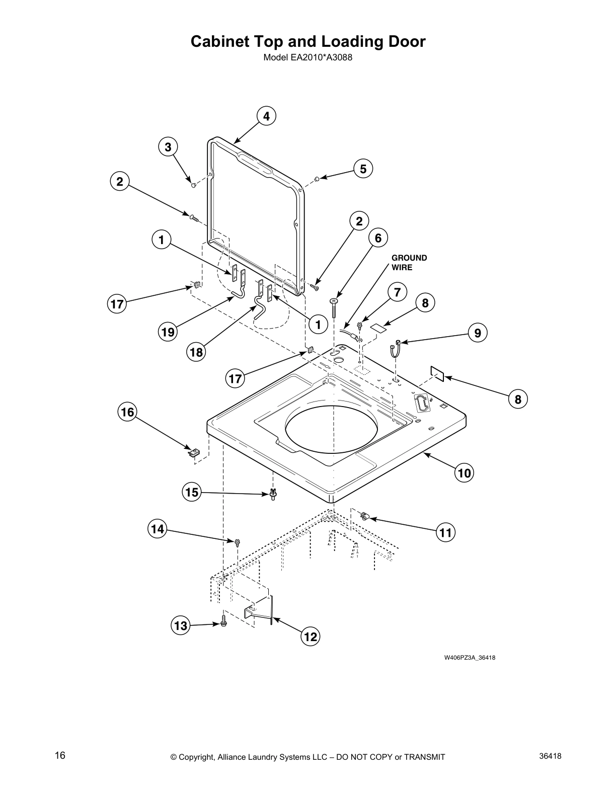 Cabinet Top and Loading Door