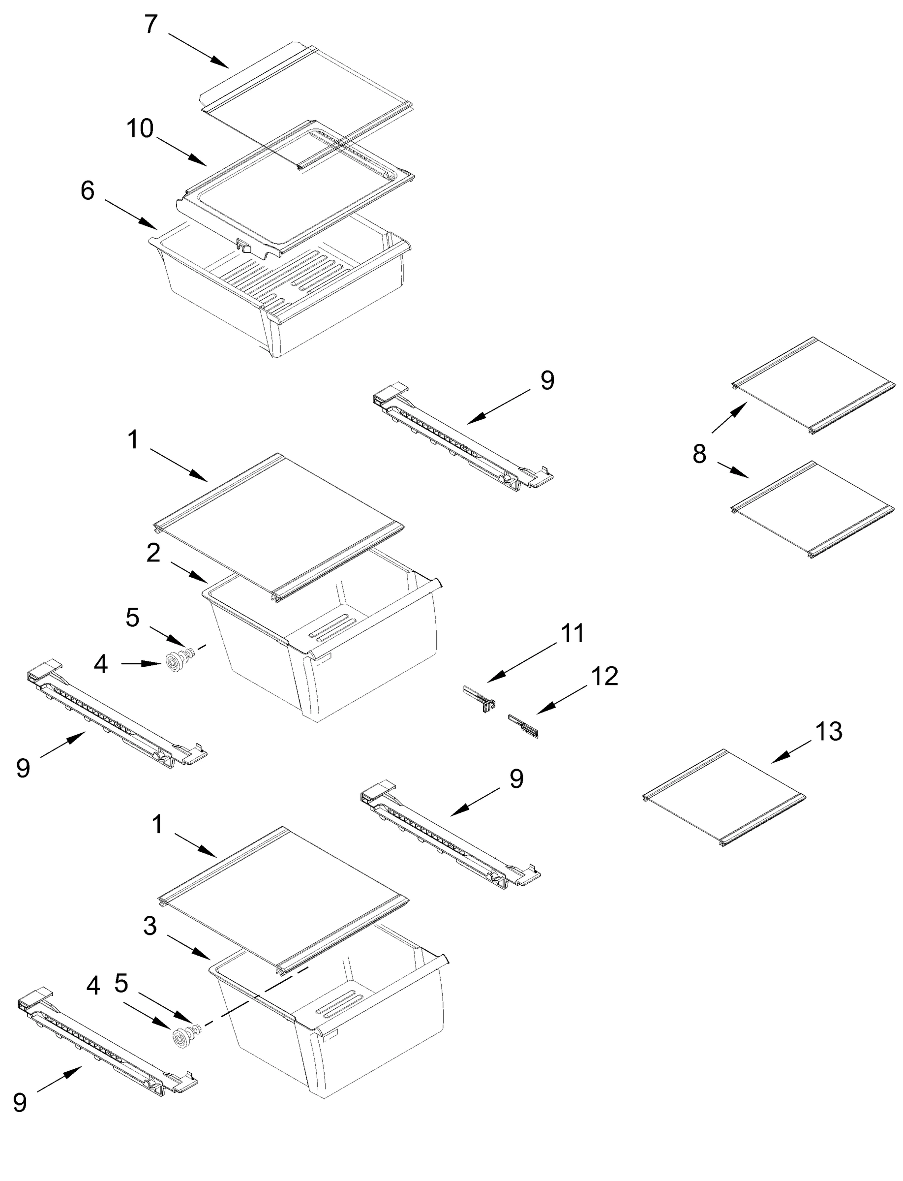 REFRIGERATOR SHELF PARTS