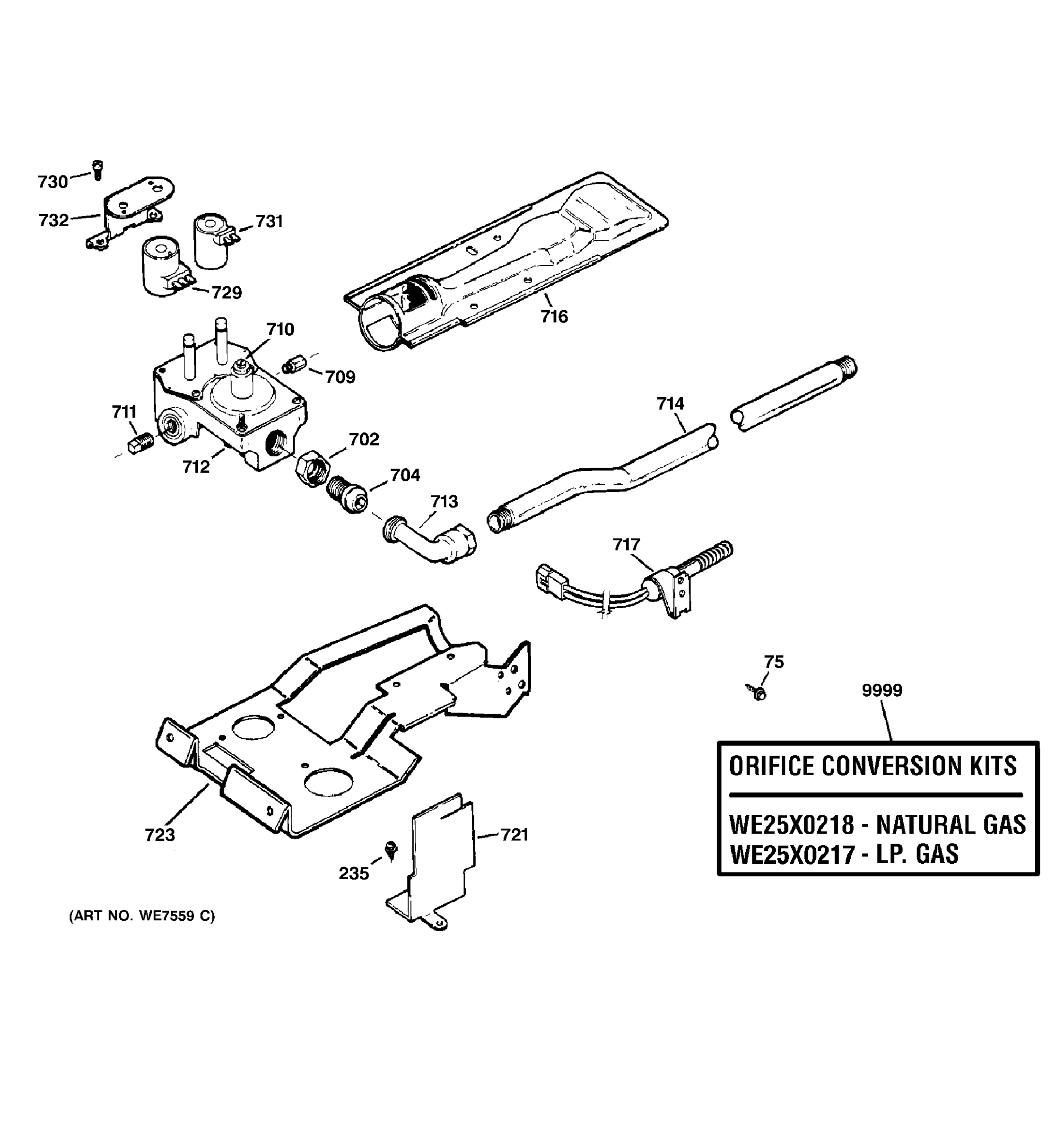 GAS VALVE & BURNER ASSEMBLY