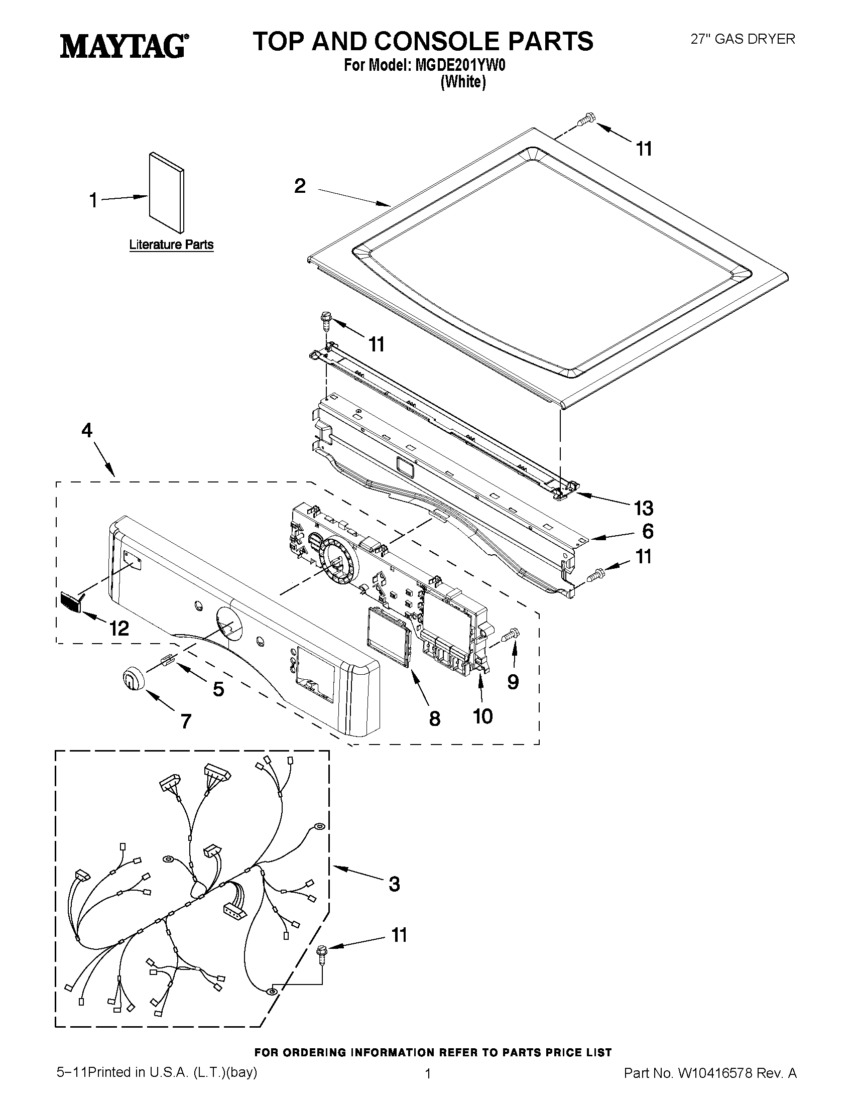 01 - TOP AND CONSOLE PARTS