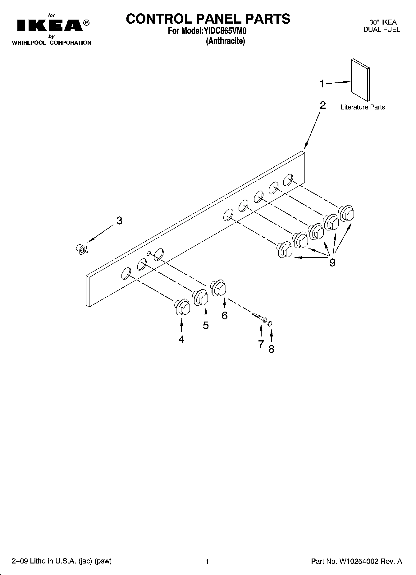 01 - CONTROL PANEL PARTS