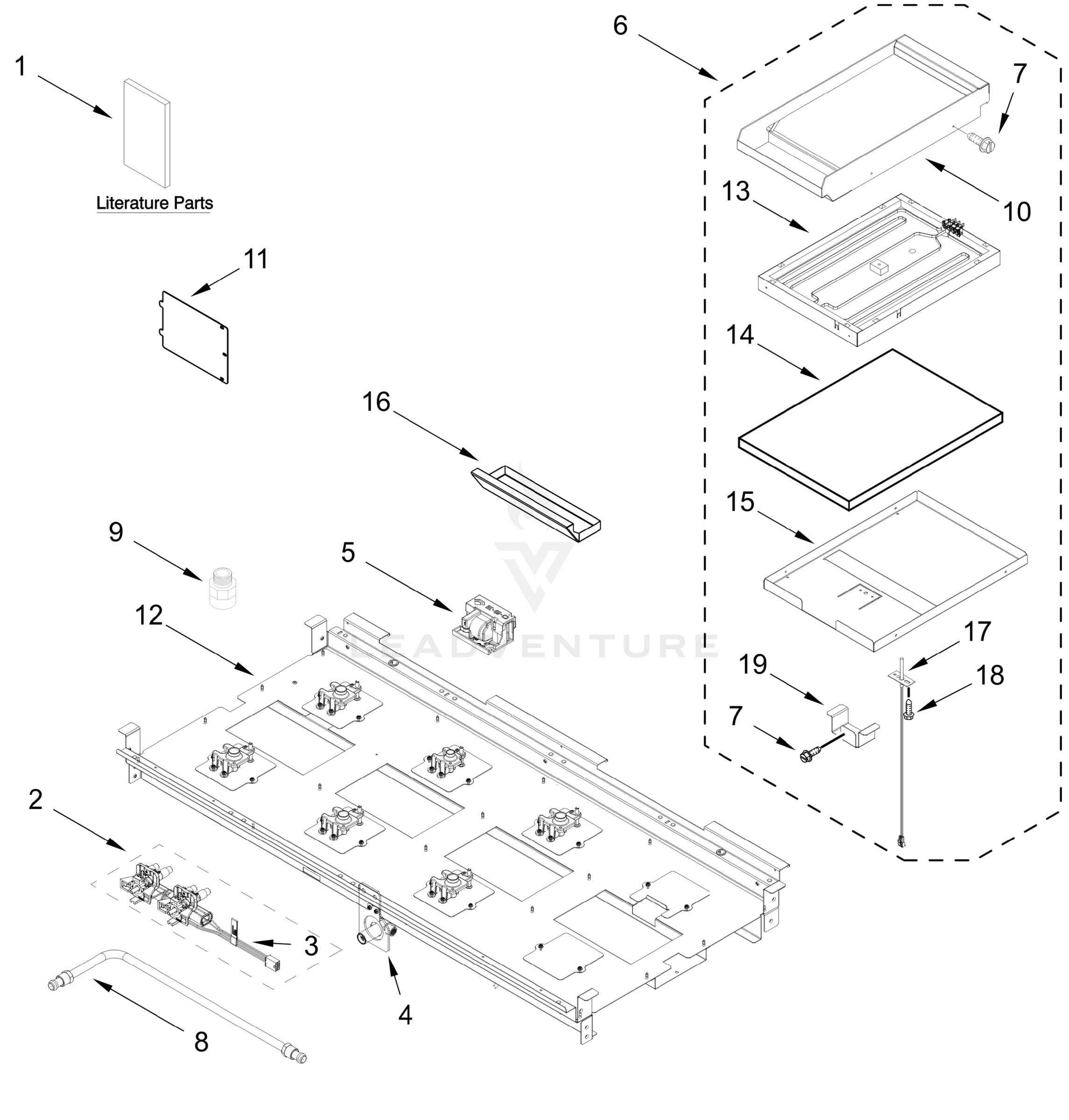 BURNER BOX AND GRIDDLE PARTS