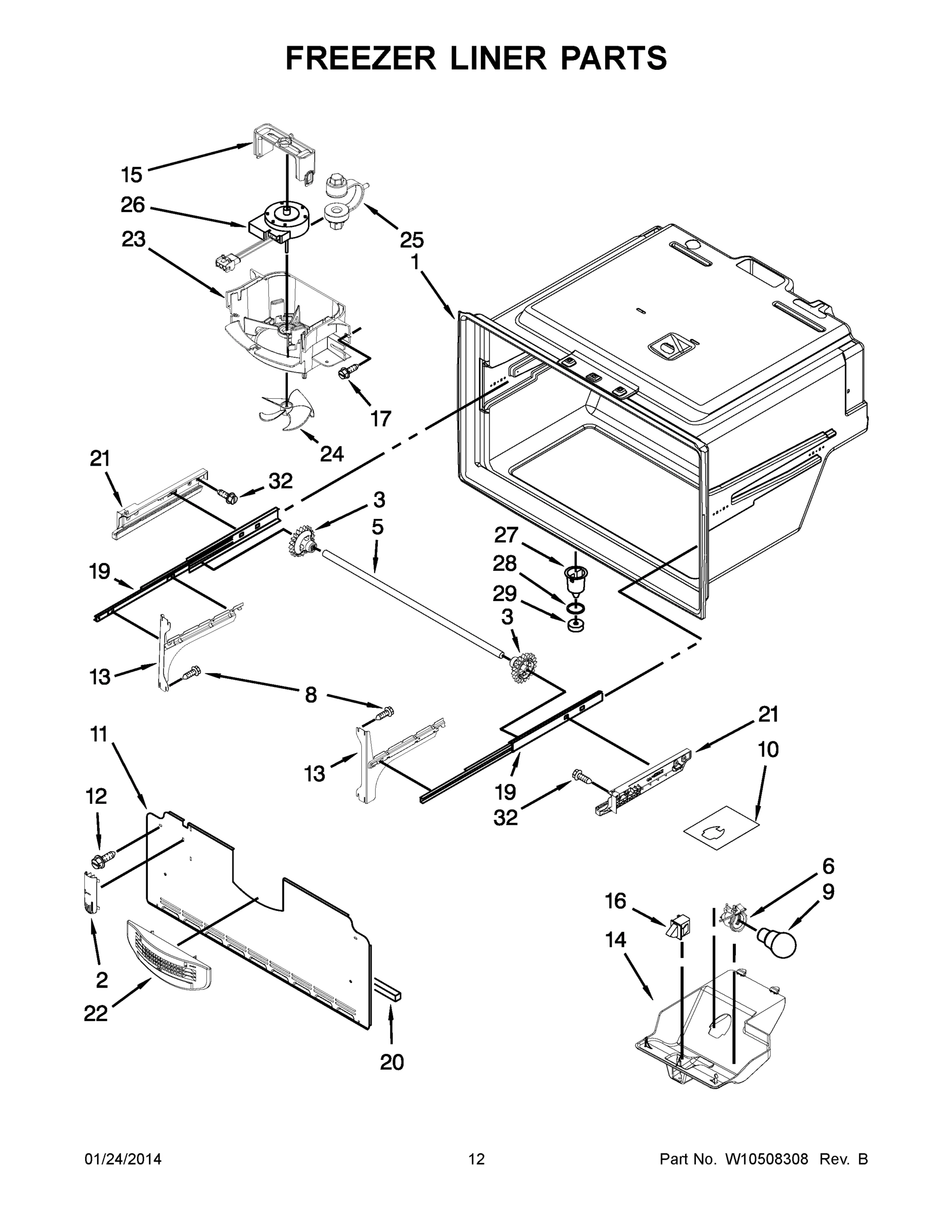 07 - FREEZER LINER PARTS