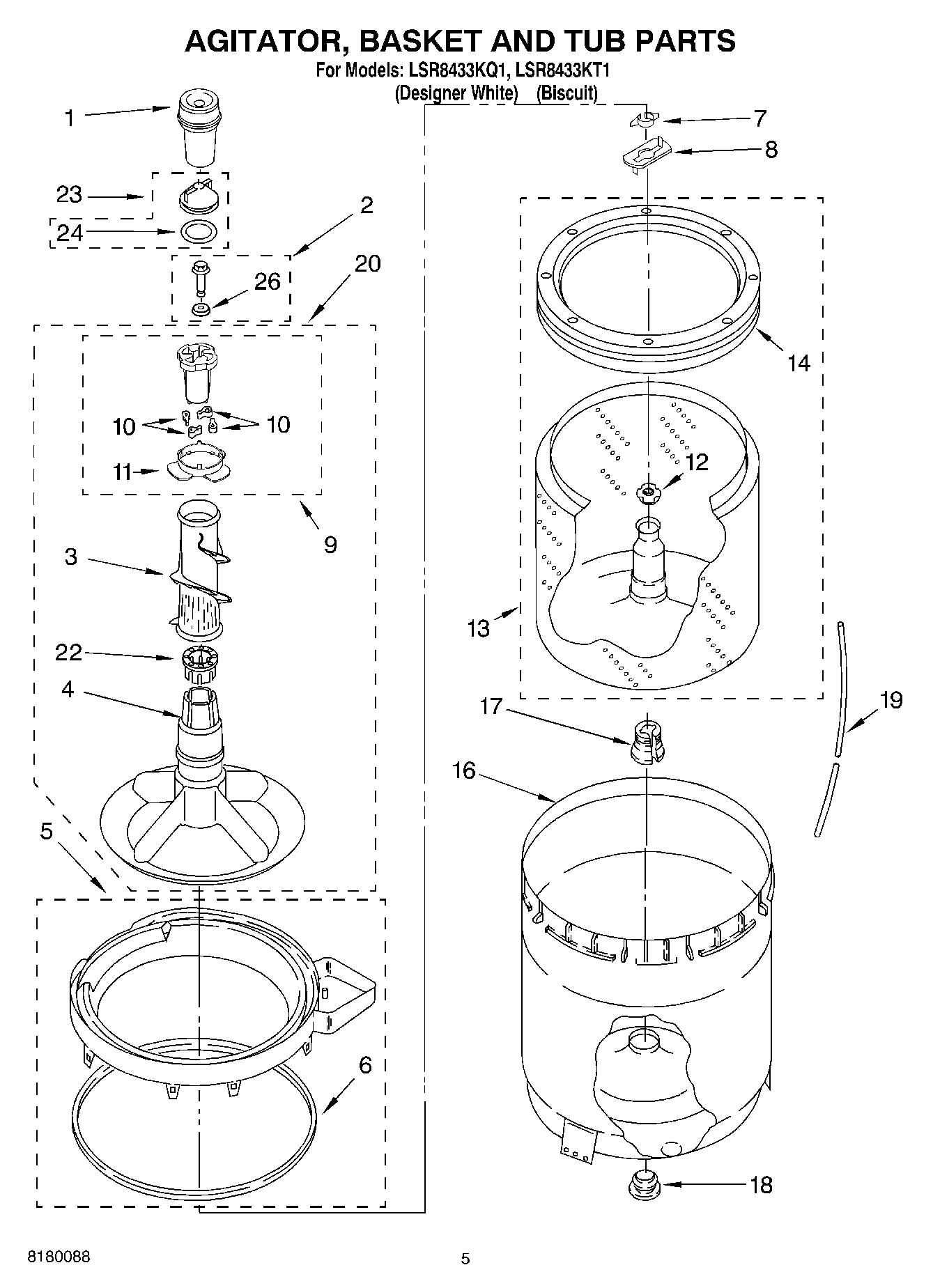 03 - AGITATOR, BASKET AND TUB PARTS