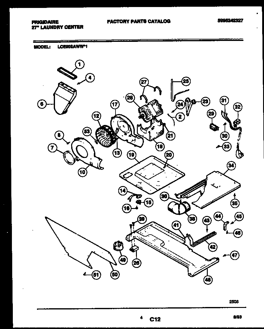 03 - MOTOR, BLOWER AND CABINET PARTS