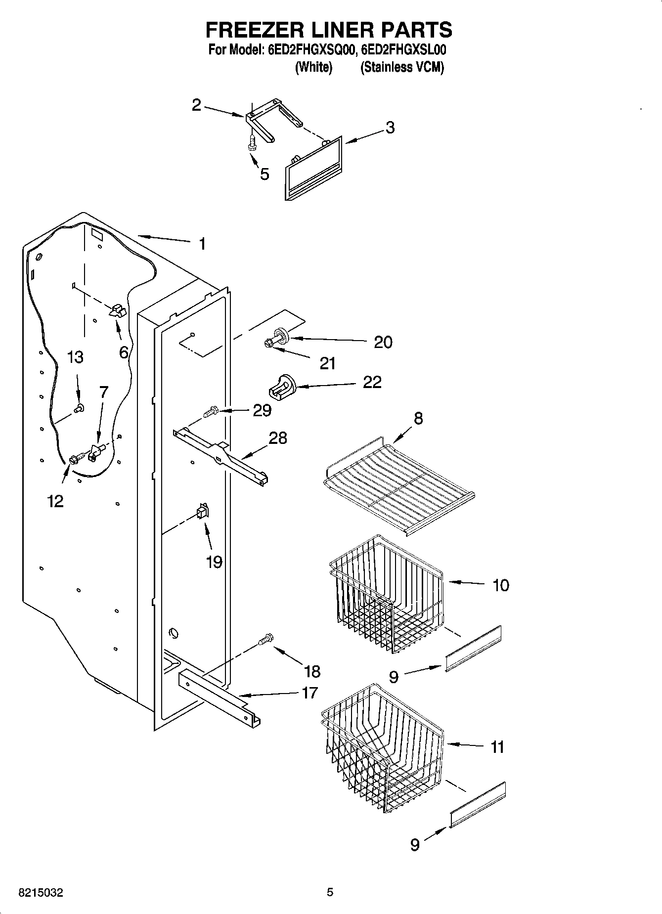 04 - FREEZER LINER PARTS
